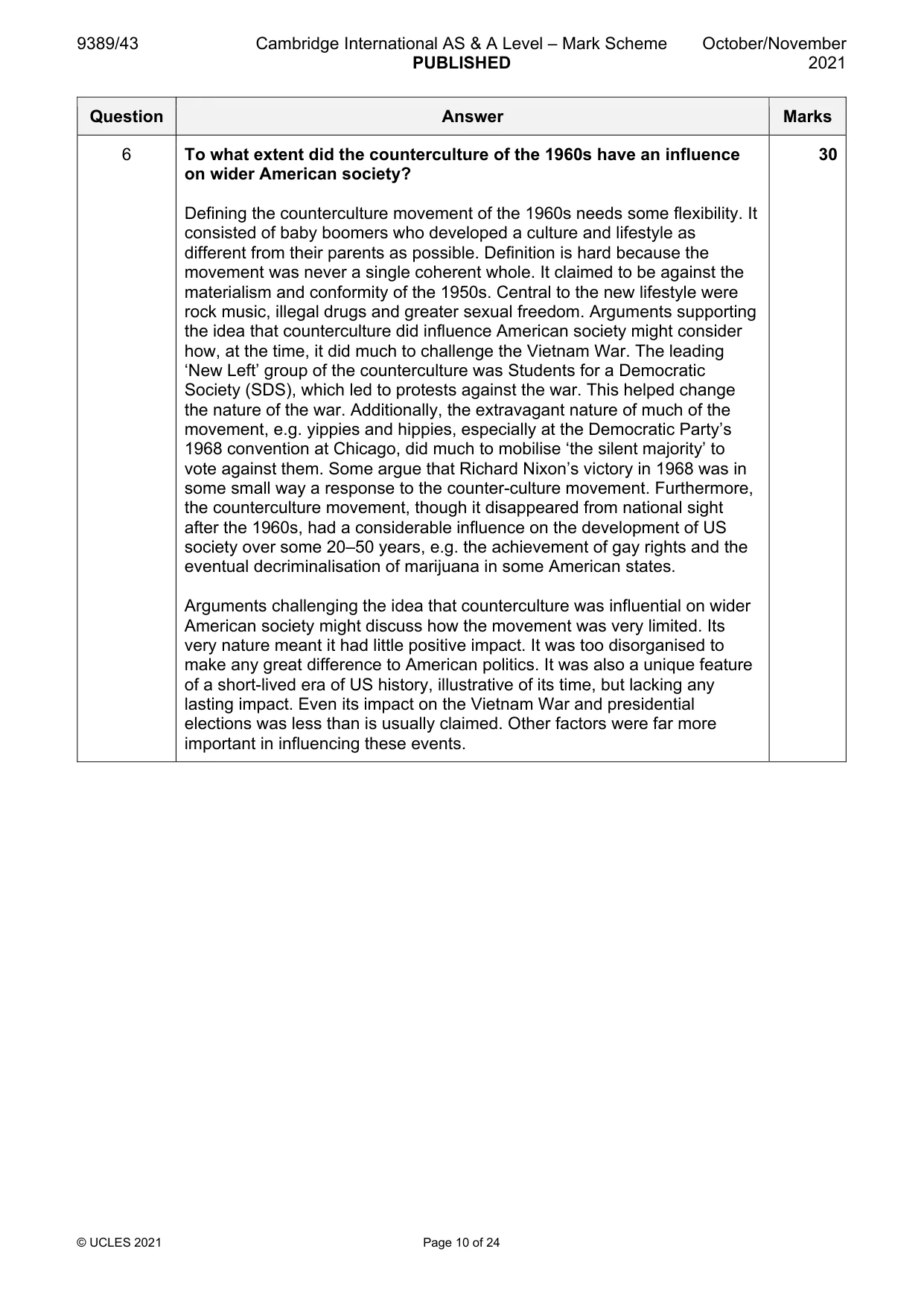 Mark scheme, page 10 of 24