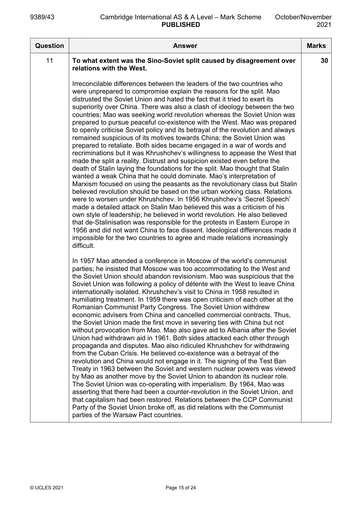 Mark scheme, page 15 of 24