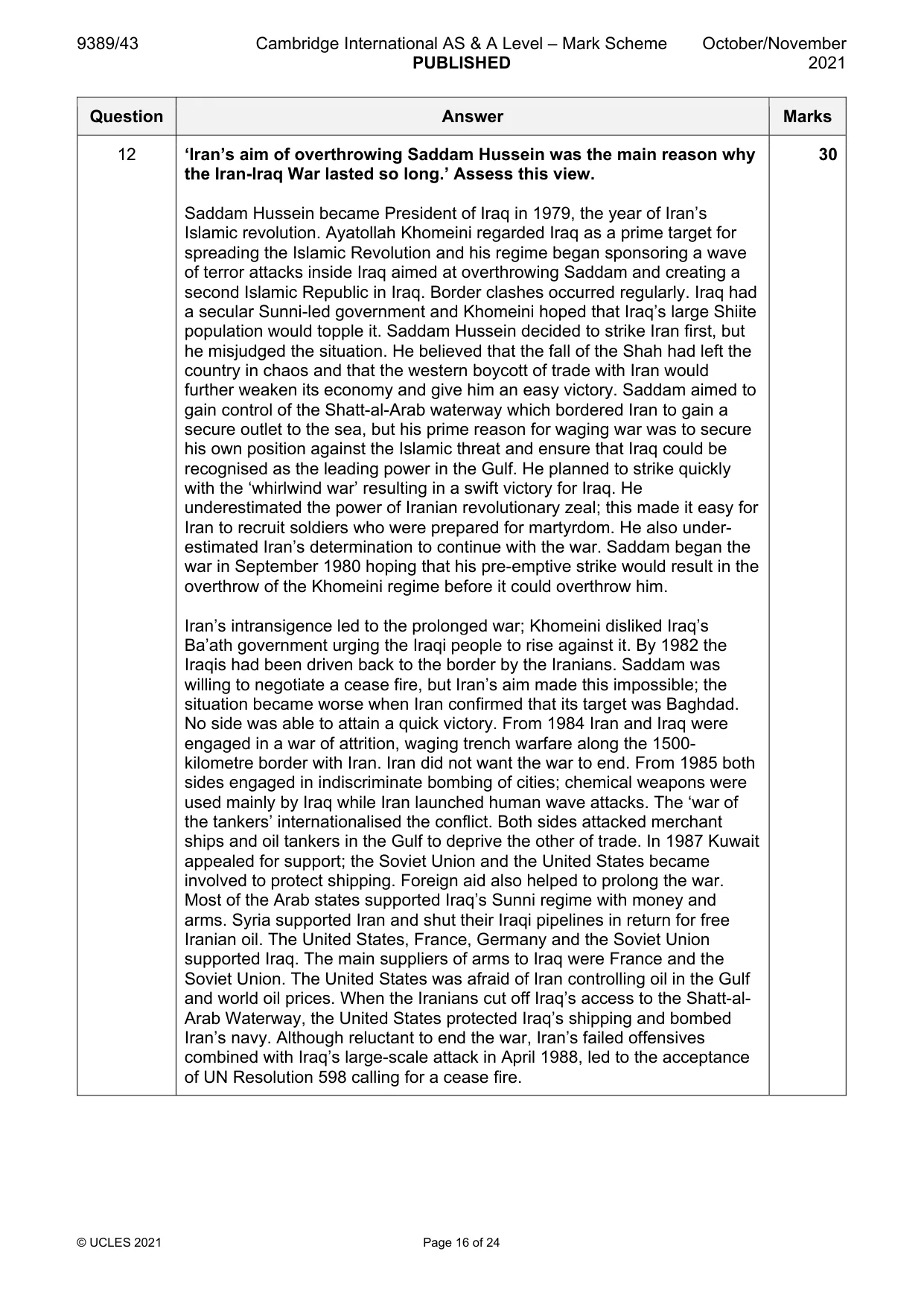 Mark scheme, page 16 of 24