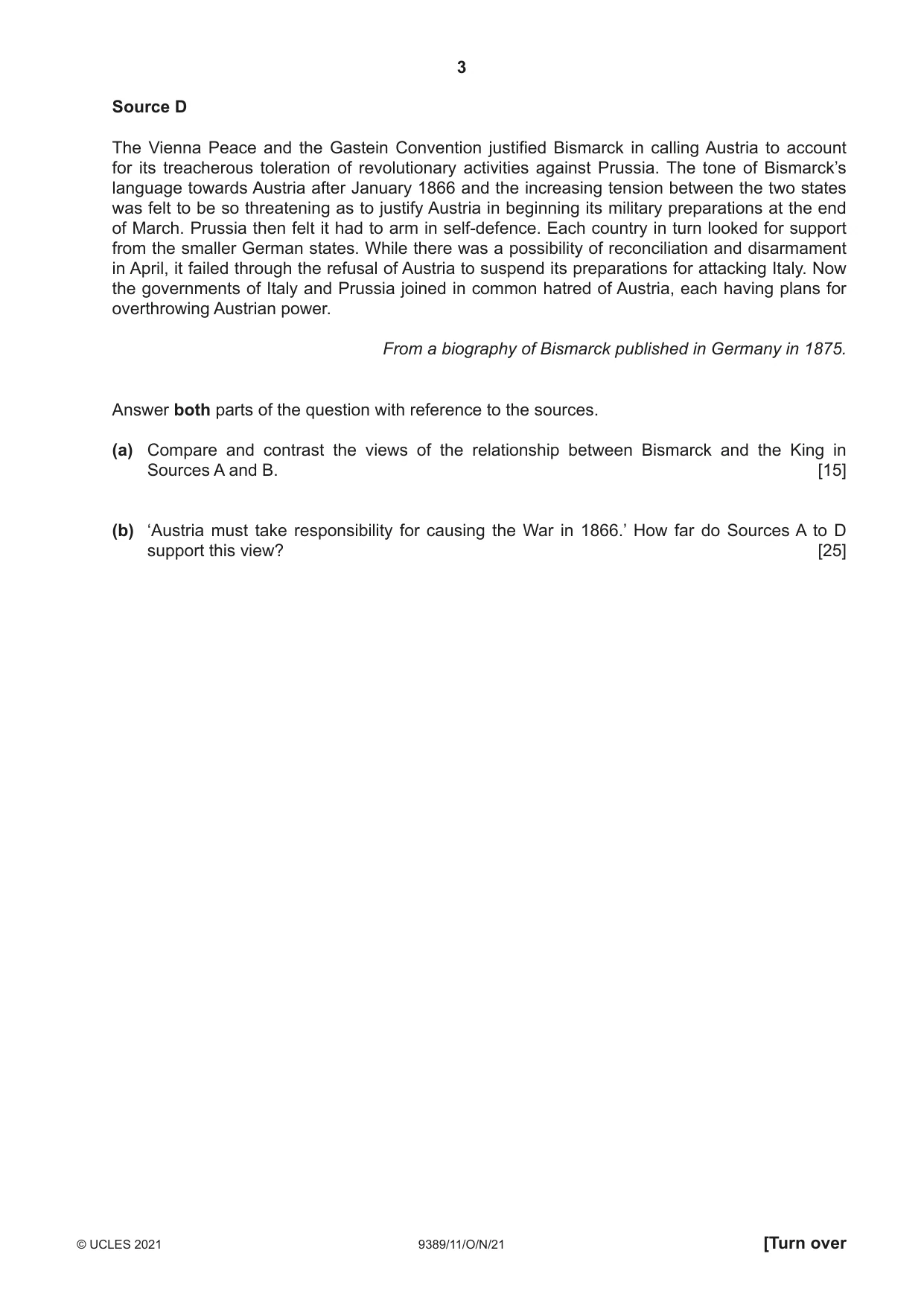 Cambridge A Level History 9389 2021 Oct/Nov Paper 1 · Variant 1 question paper, page 3 of 8