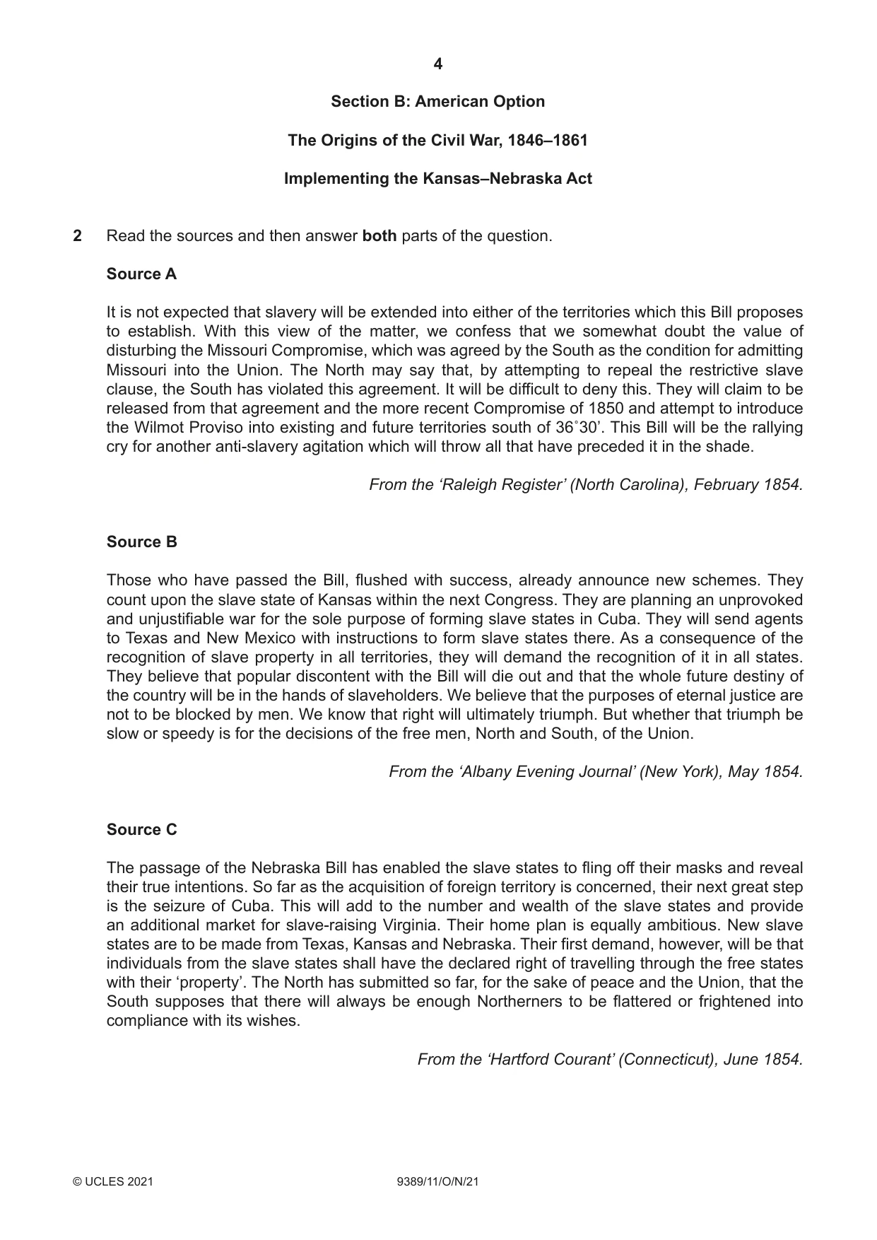 Cambridge A Level History 9389 2021 Oct/Nov Paper 1 · Variant 1 question paper, page 4 of 8
