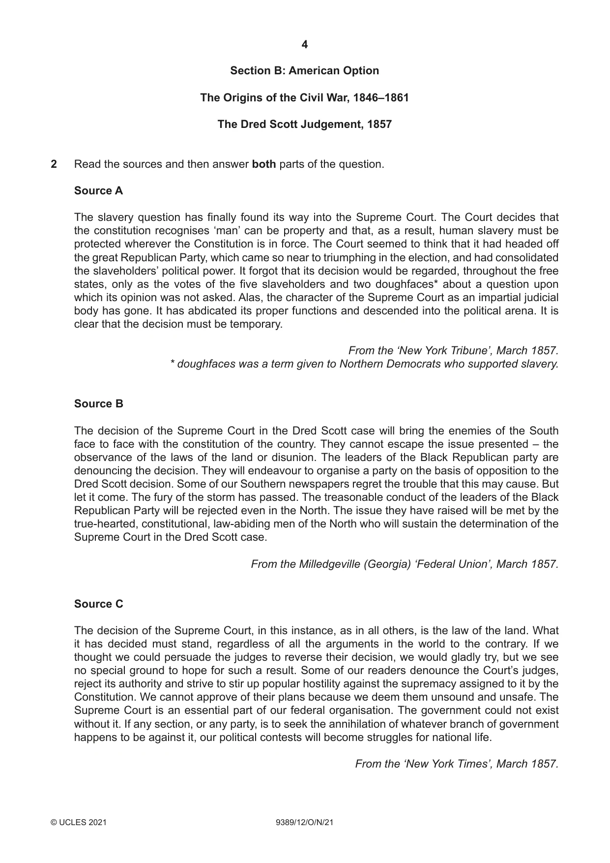 Cambridge A Level History 9389 2021 Oct/Nov Paper 1 · Variant 2 question paper, page 4 of 8