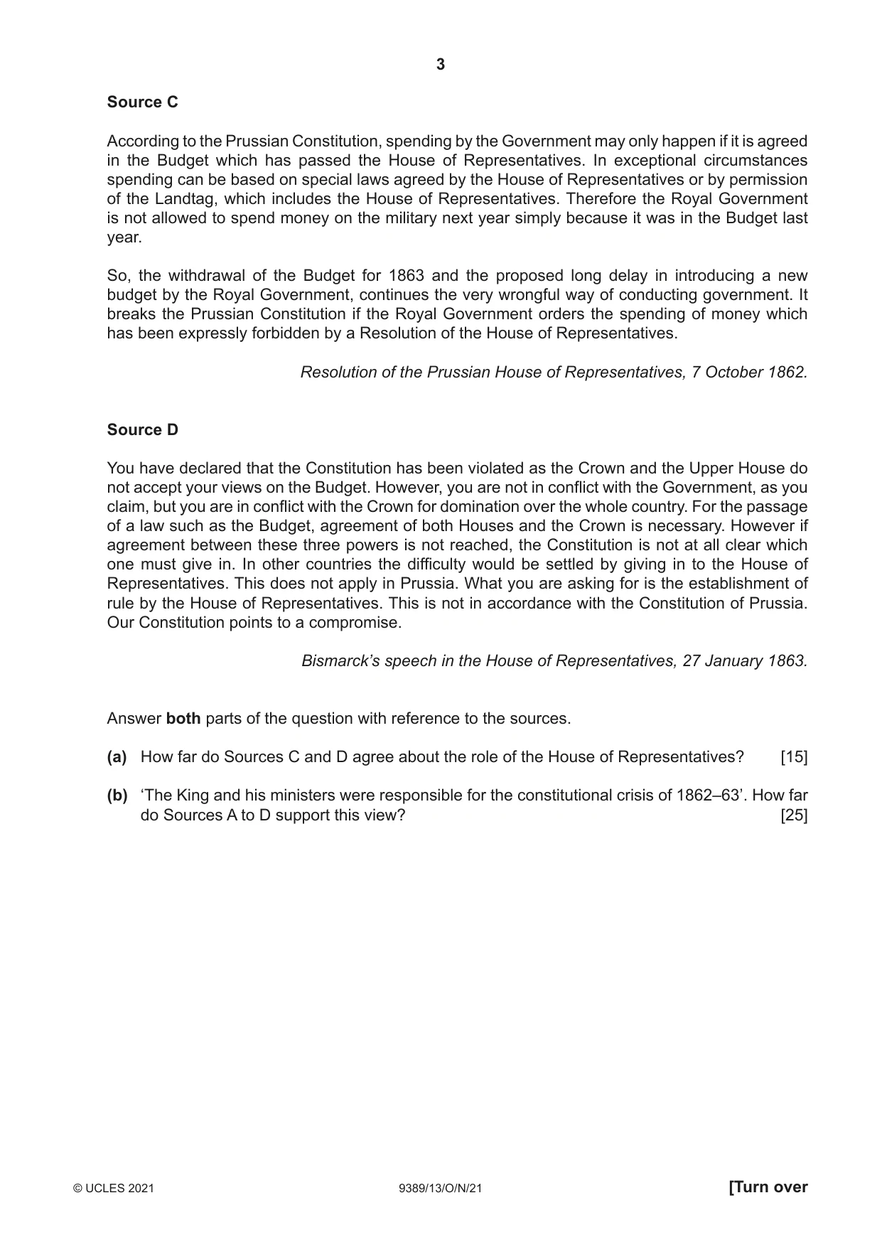 Cambridge A Level History 9389 2021 Oct/Nov Paper 1 · Variant 3 question paper, page 3 of 8