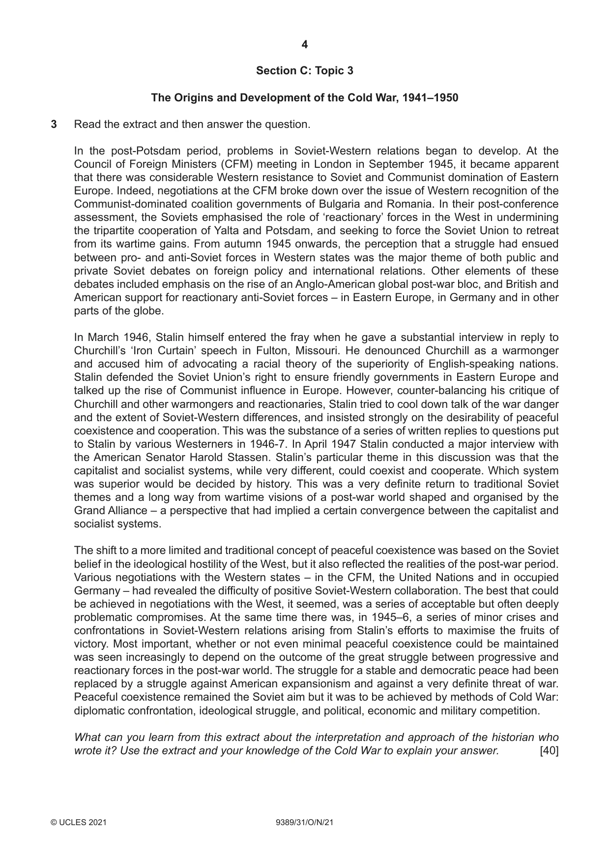 Cambridge A Level History 9389 2021 Oct/Nov Paper 3 · Variant 1 question paper, page 4 of 8