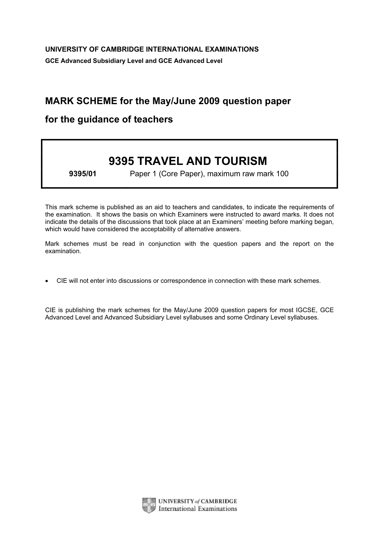 Mark scheme, page 1 of 7