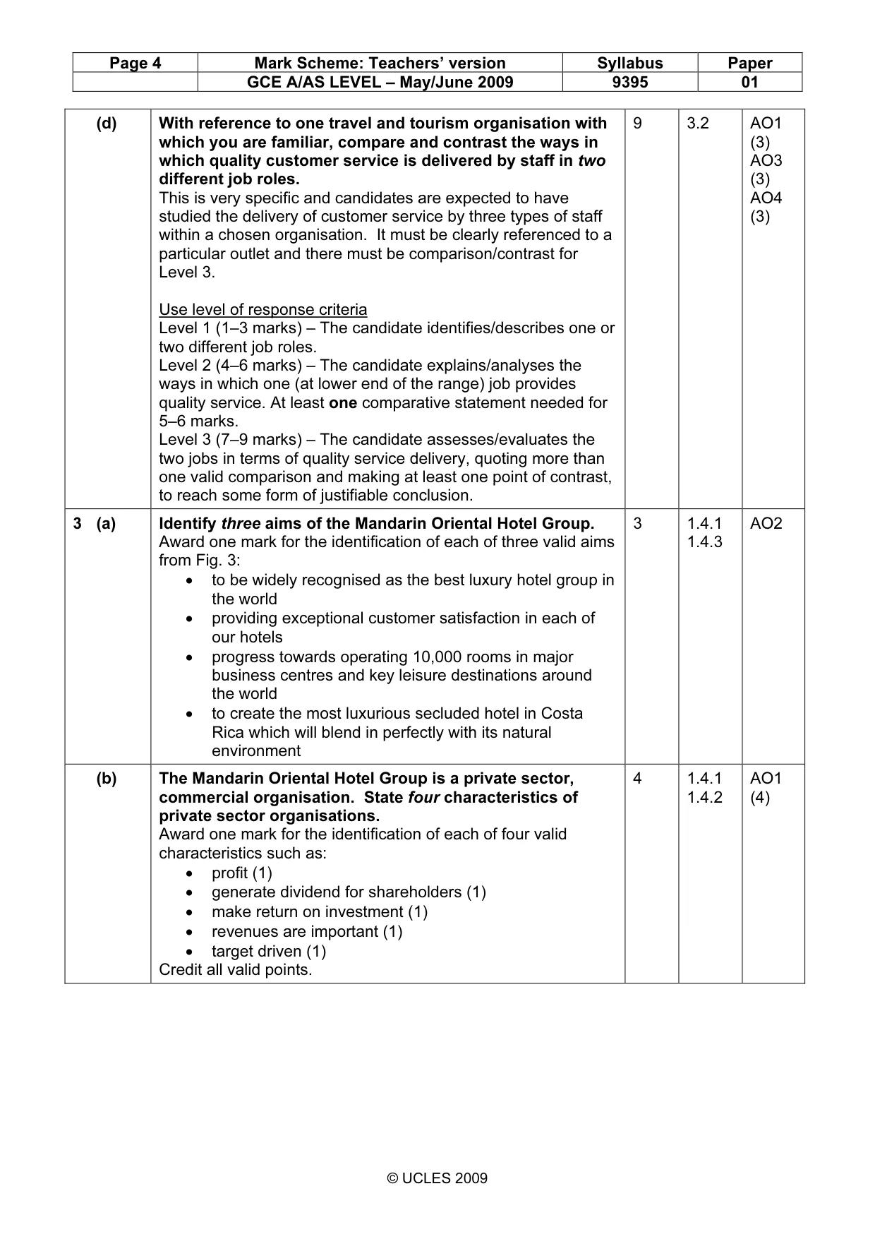 Mark scheme, page 4 of 7