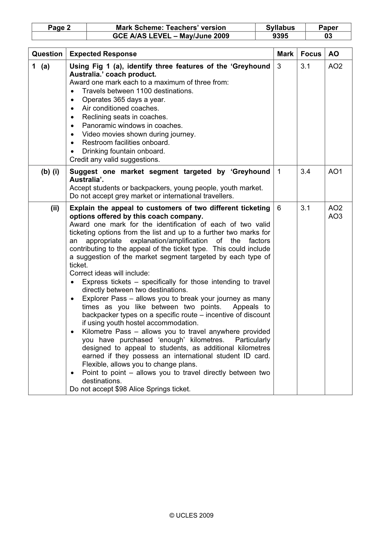 Mark scheme, page 2 of 11