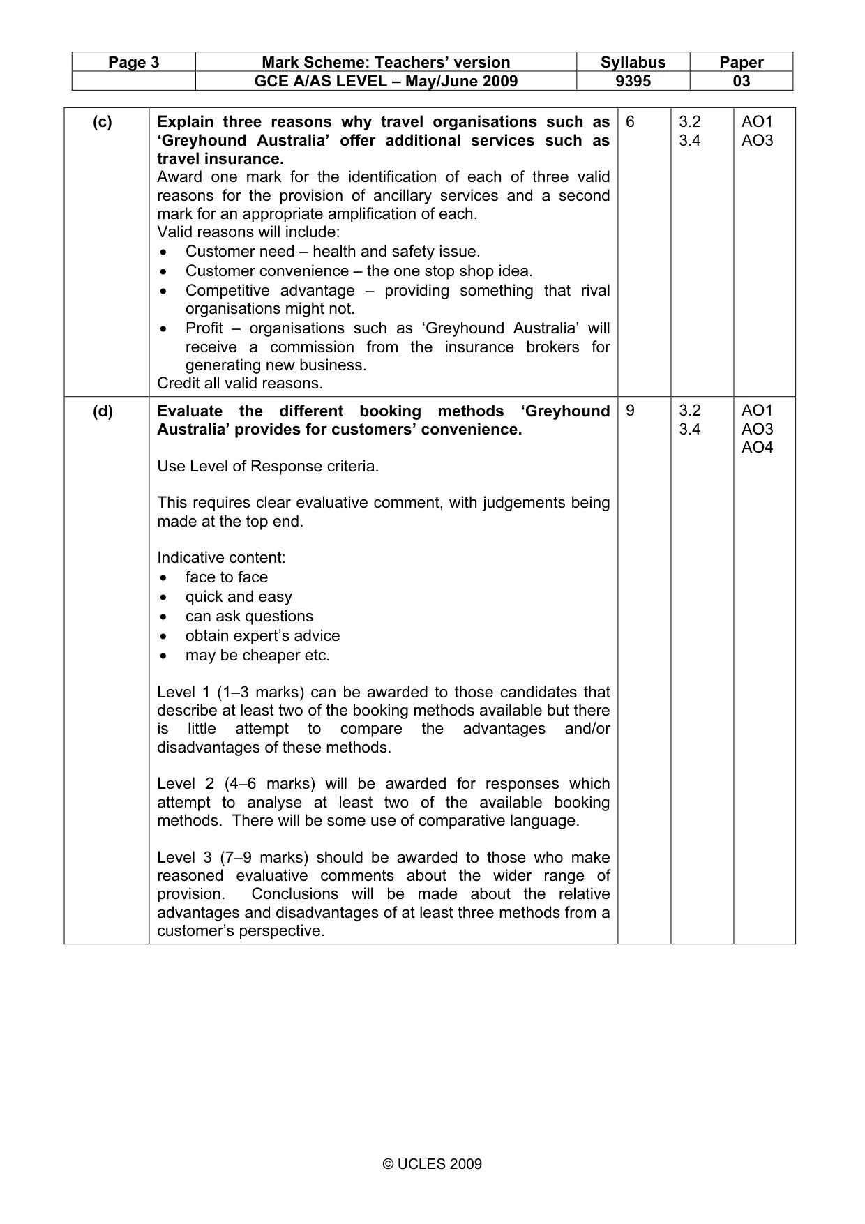 Mark scheme, page 3 of 11