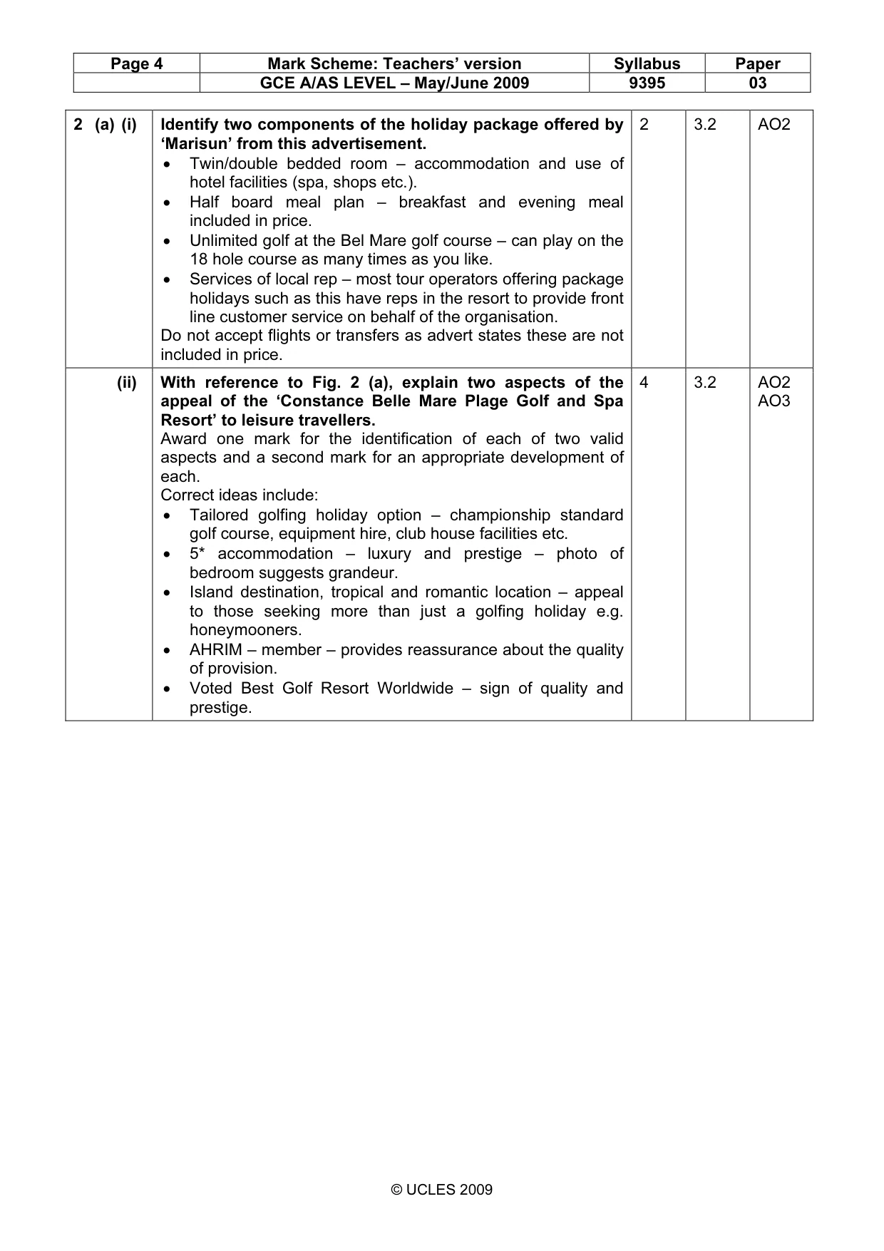 Mark scheme, page 4 of 11