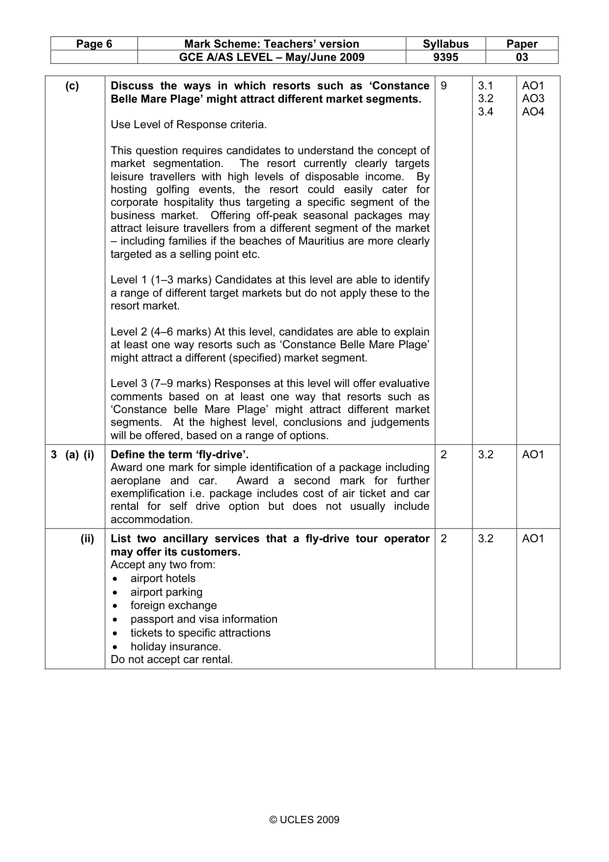 Mark scheme, page 6 of 11