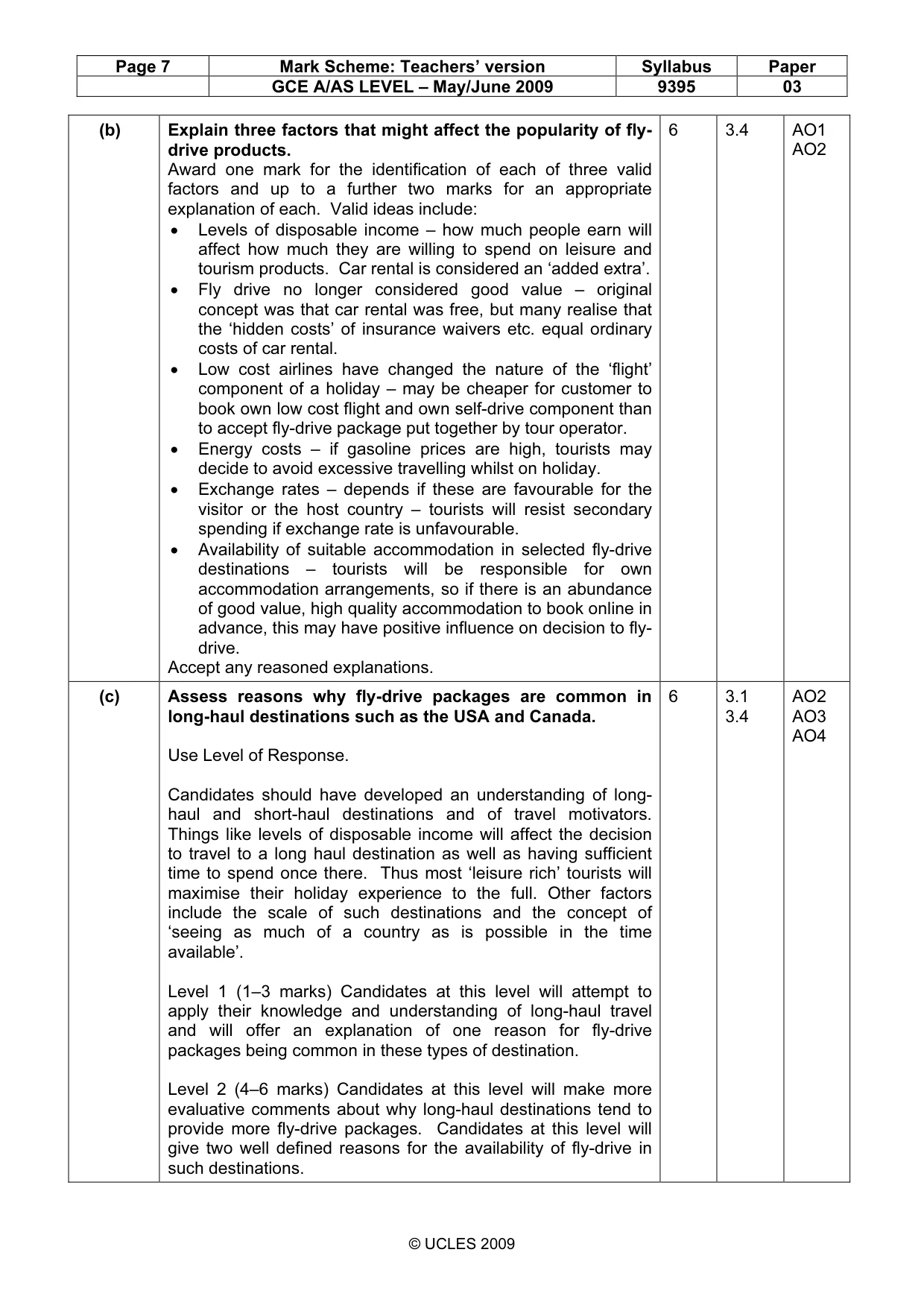 Mark scheme, page 7 of 11
