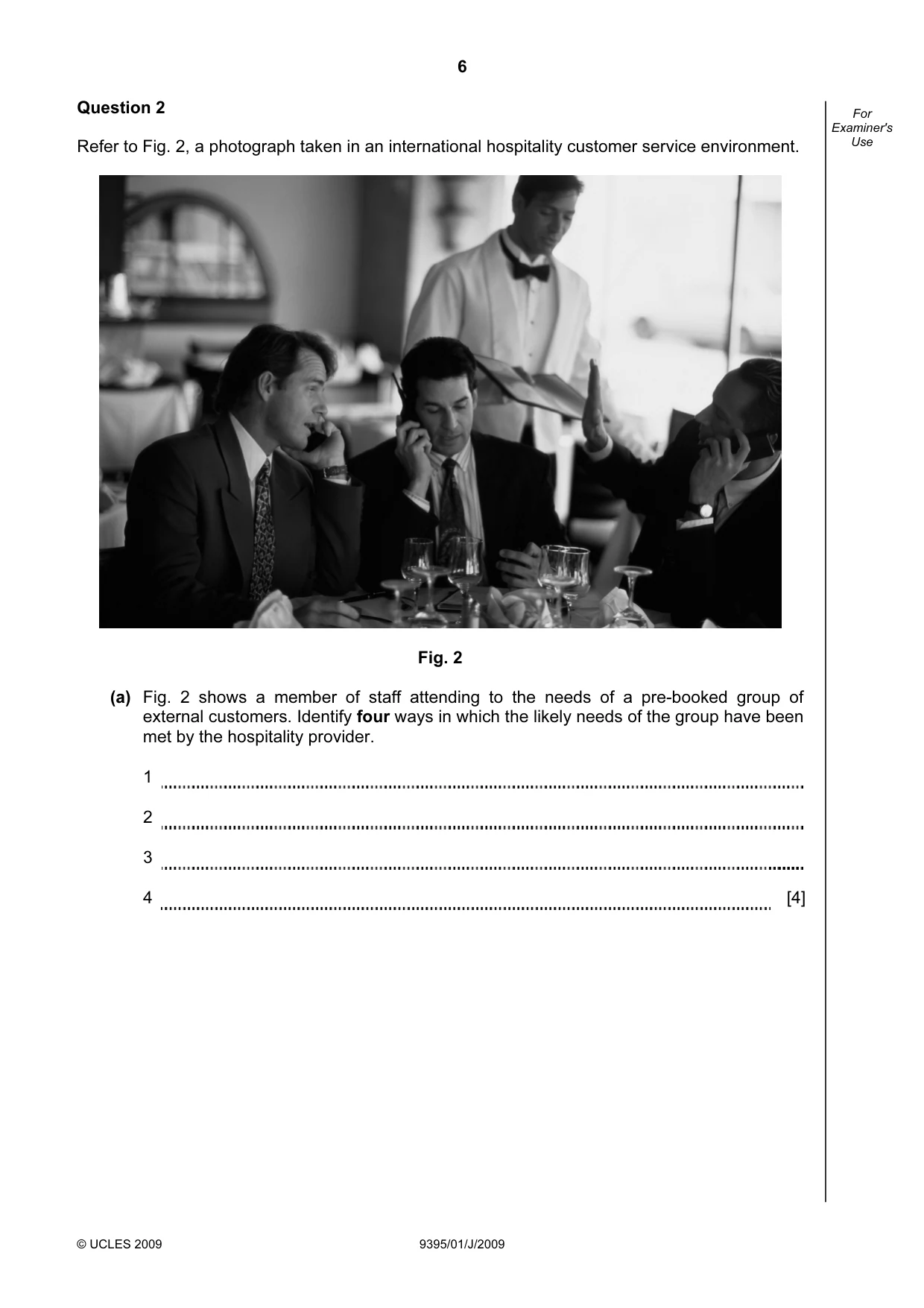 Cambridge A Level Travel and Tourism 9395 2009 May/June Paper 1 · Variant 1 question paper, page 6 of 16