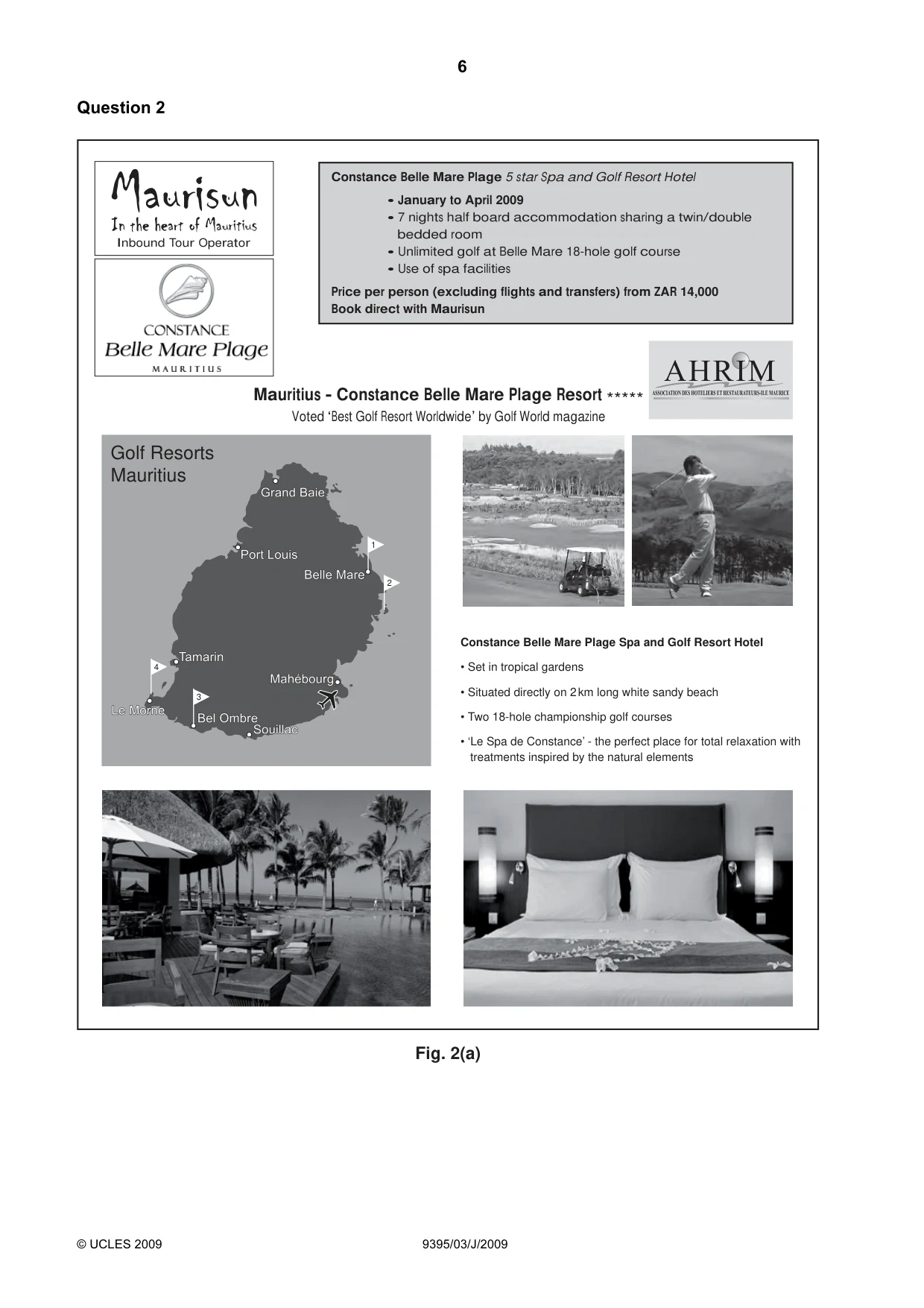 Cambridge A Level Travel and Tourism 9395 2009 May/June Paper 3 · Variant 1 question paper, page 6 of 20