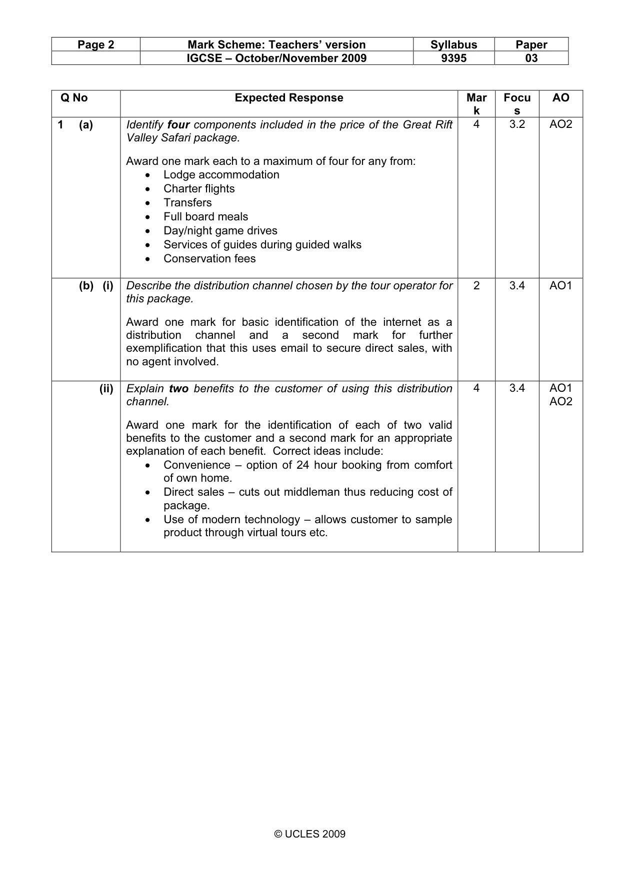 Mark scheme, page 2 of 11