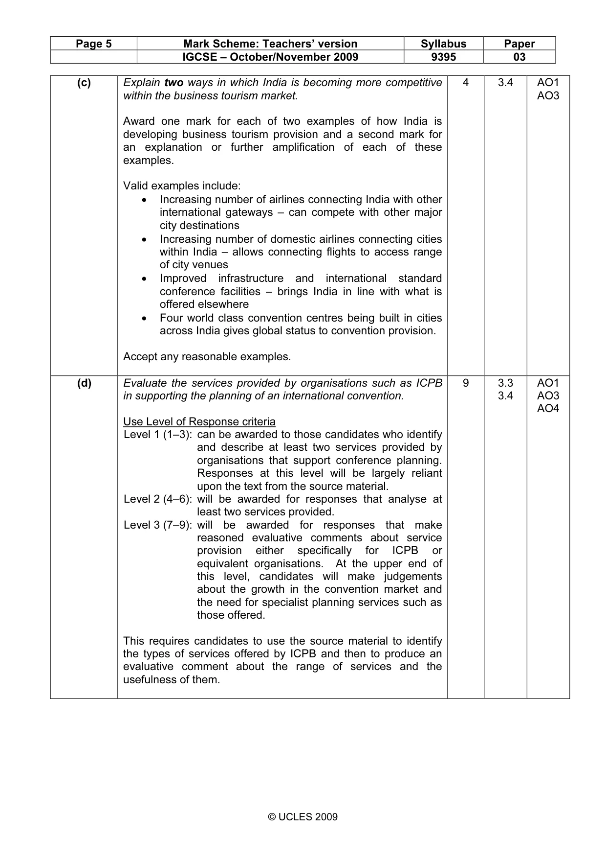 Mark scheme, page 5 of 11