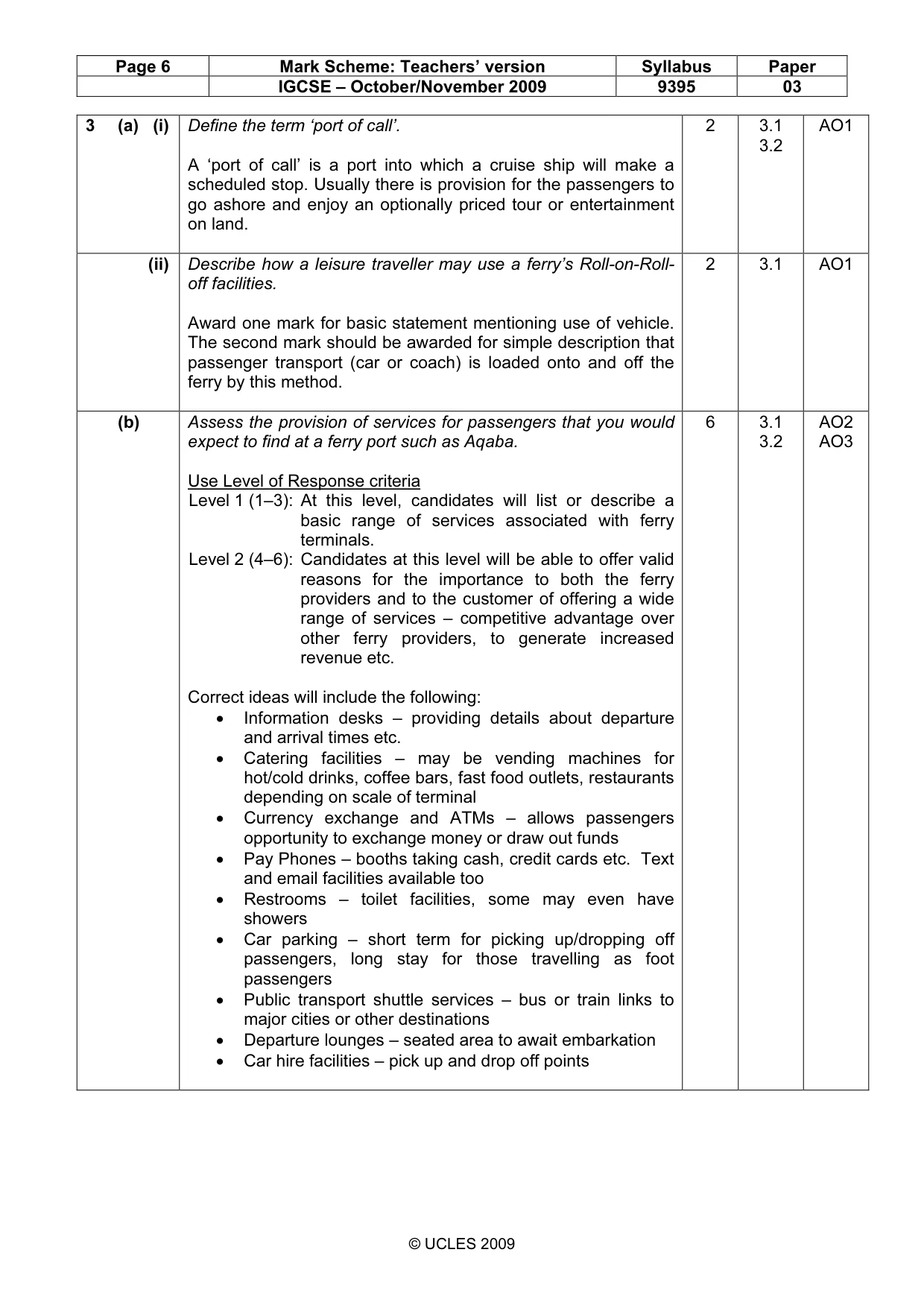 Mark scheme, page 6 of 11