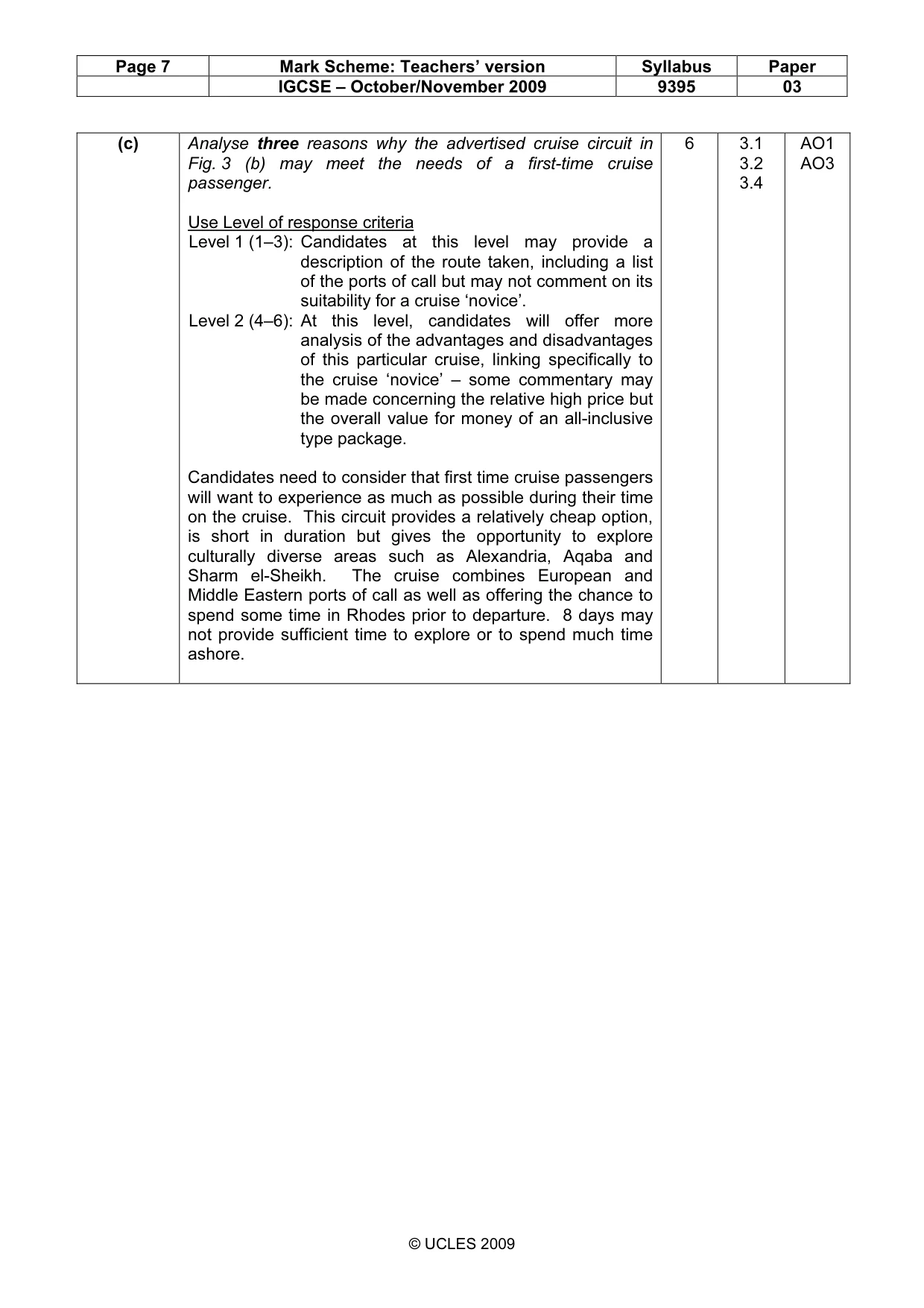 Mark scheme, page 7 of 11