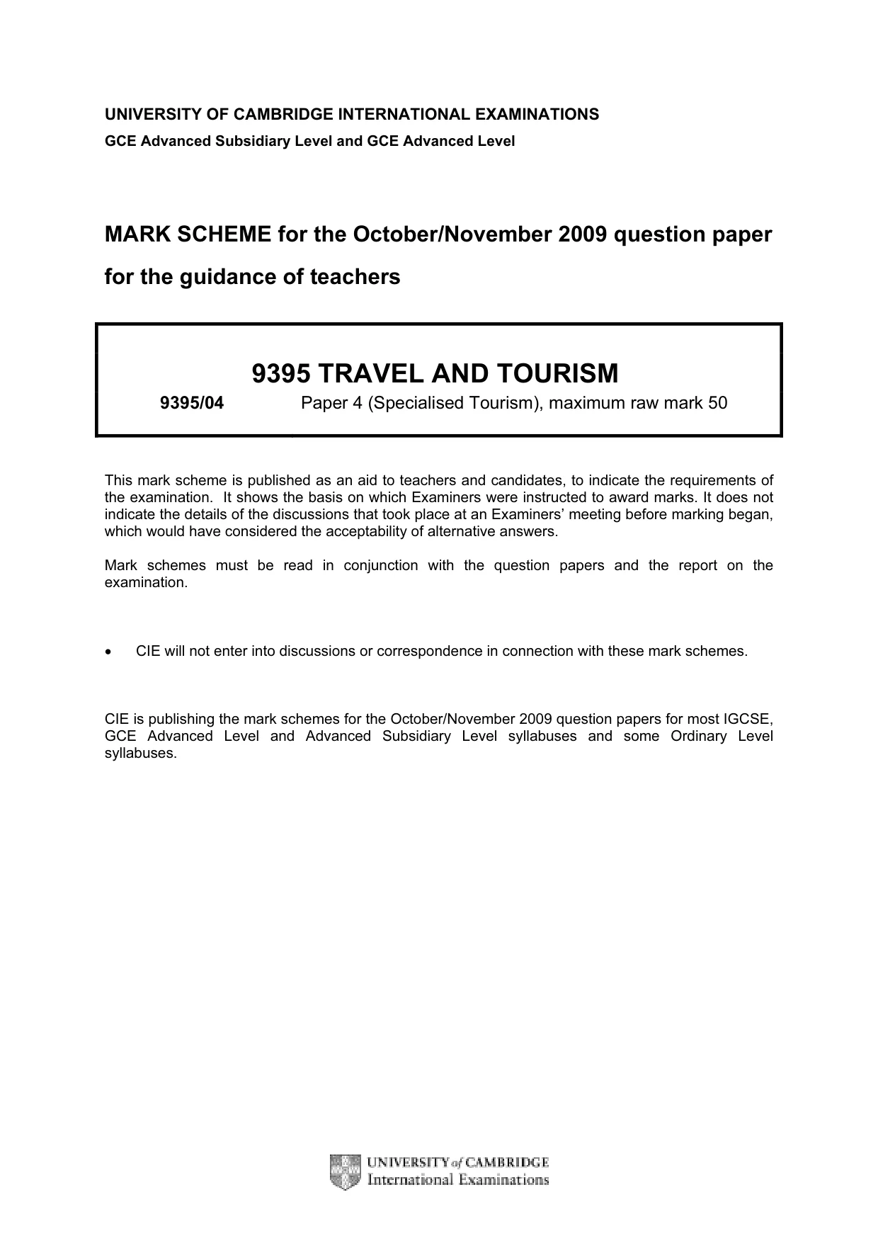 Mark scheme, page 1 of 5