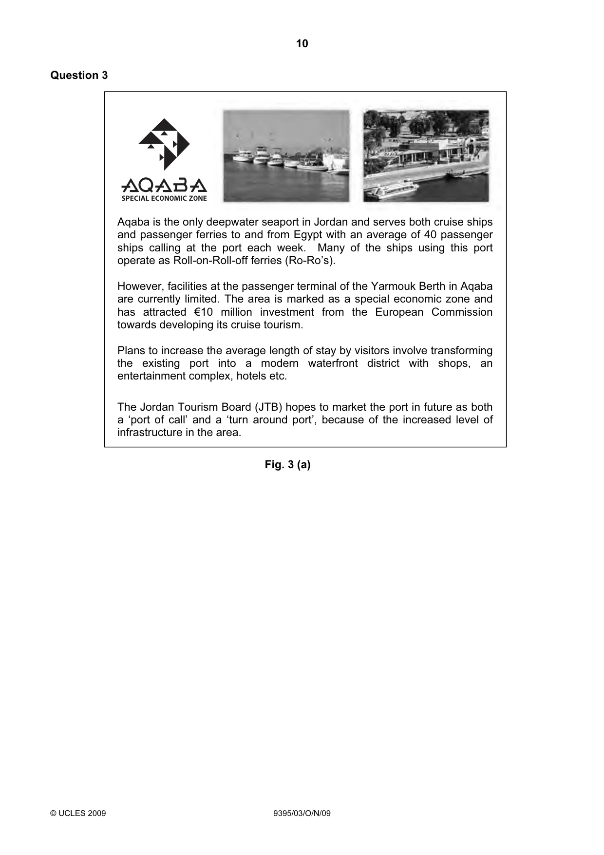 Cambridge A Level Travel and Tourism 9395 2009 Oct/Nov Paper 3 · Variant 1 question paper, page 10 of 16