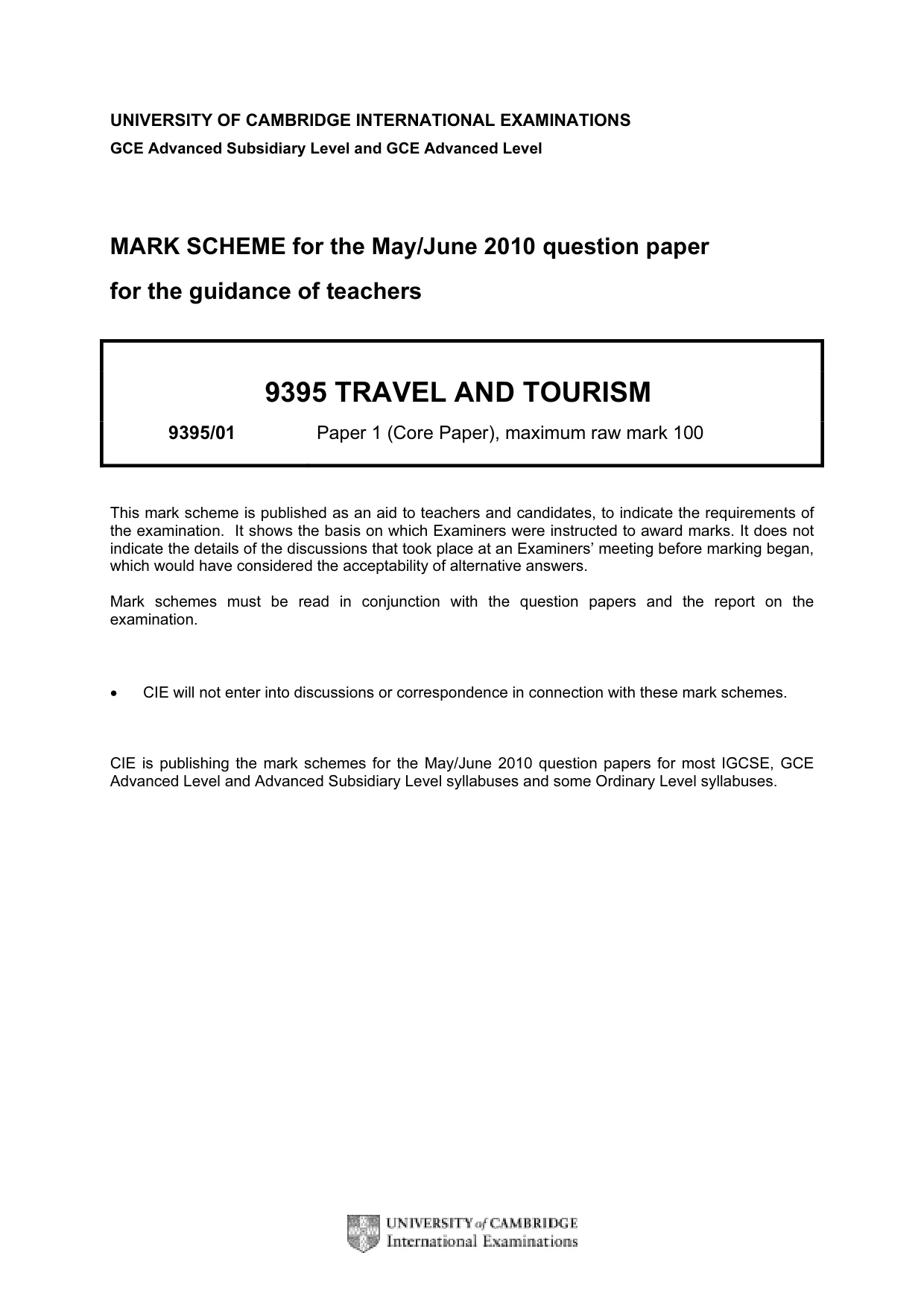 Mark scheme, page 1 of 11