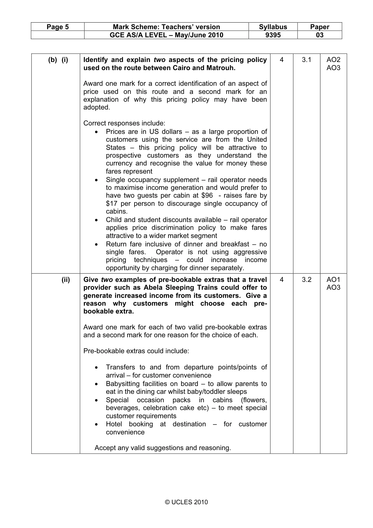 Mark scheme, page 5 of 13