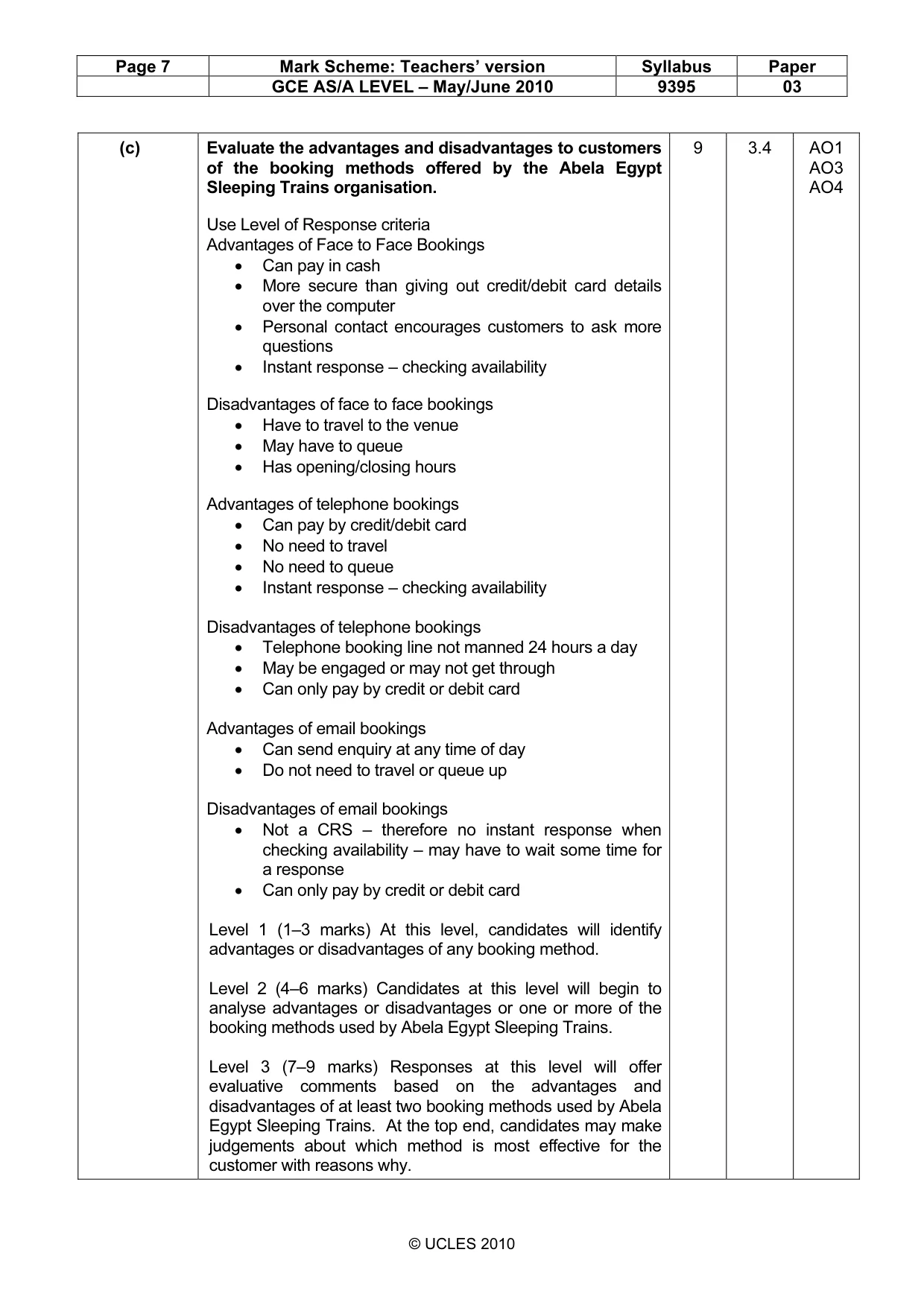 Mark scheme, page 7 of 13