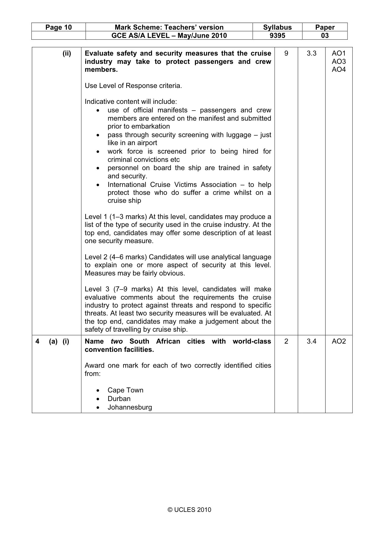Mark scheme, page 10 of 13