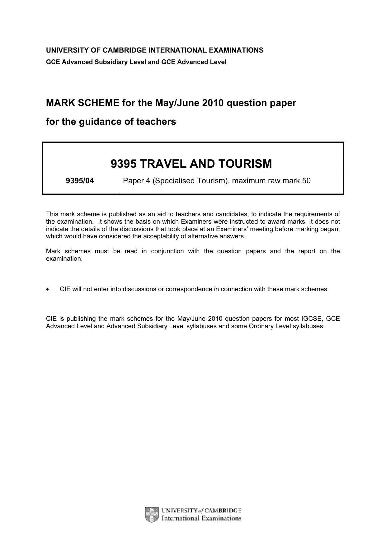 Mark scheme, page 1 of 5