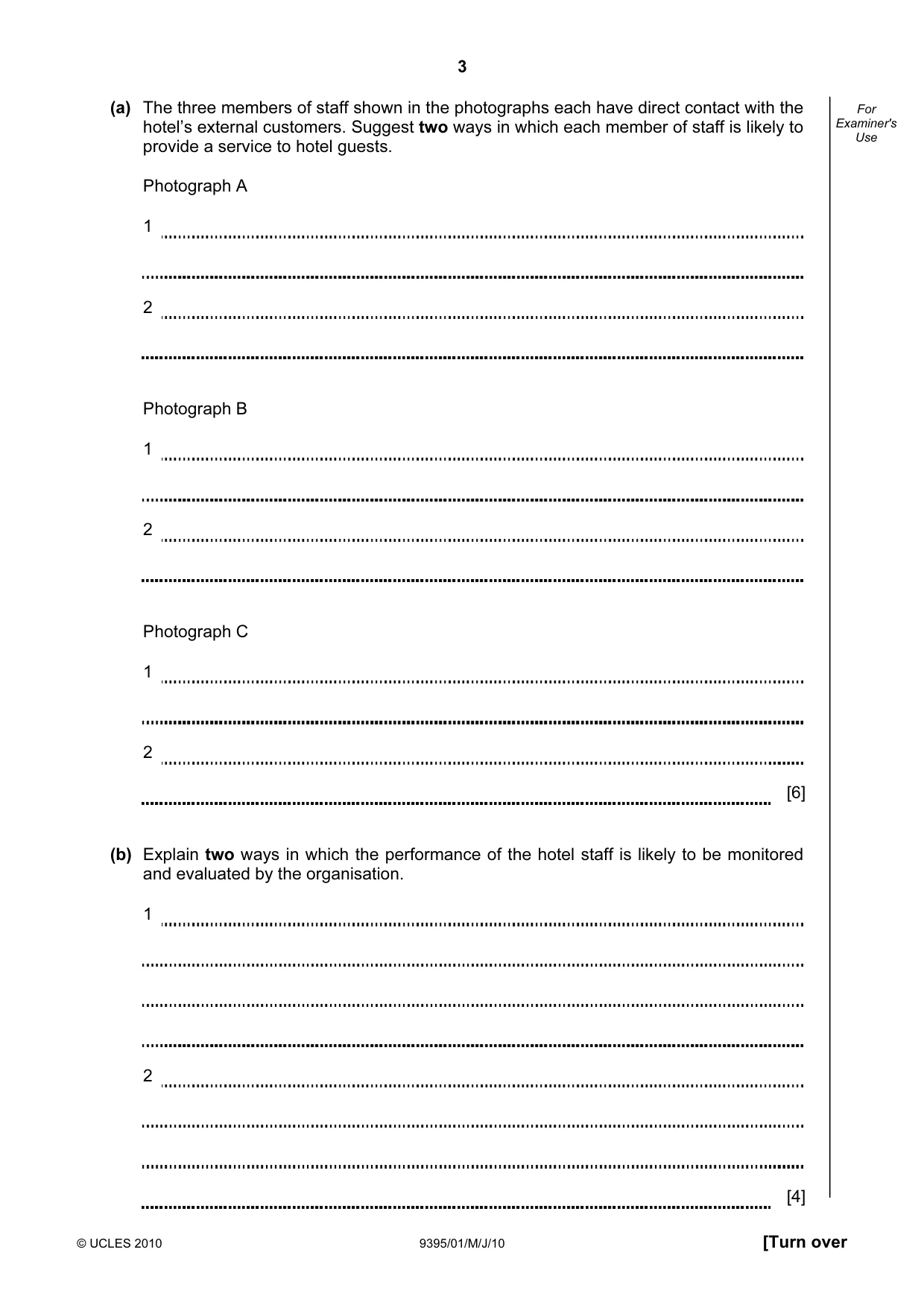 Cambridge A Level Travel and Tourism 9395 2010 May/June Paper 1 · Variant 1 question paper, page 3 of 16