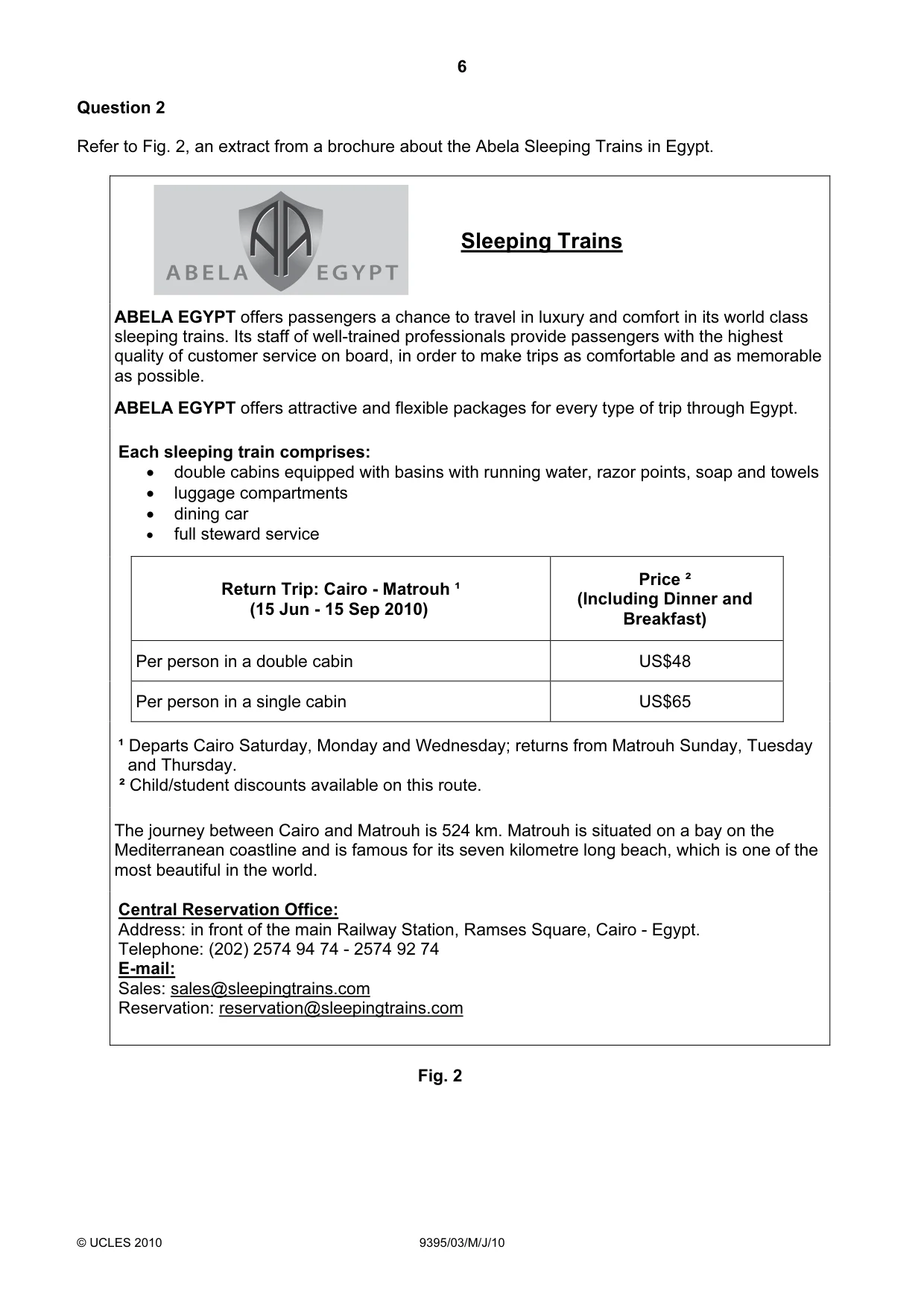 Cambridge A Level Travel and Tourism 9395 2010 May/June Paper 3 · Variant 1 question paper, page 6 of 20