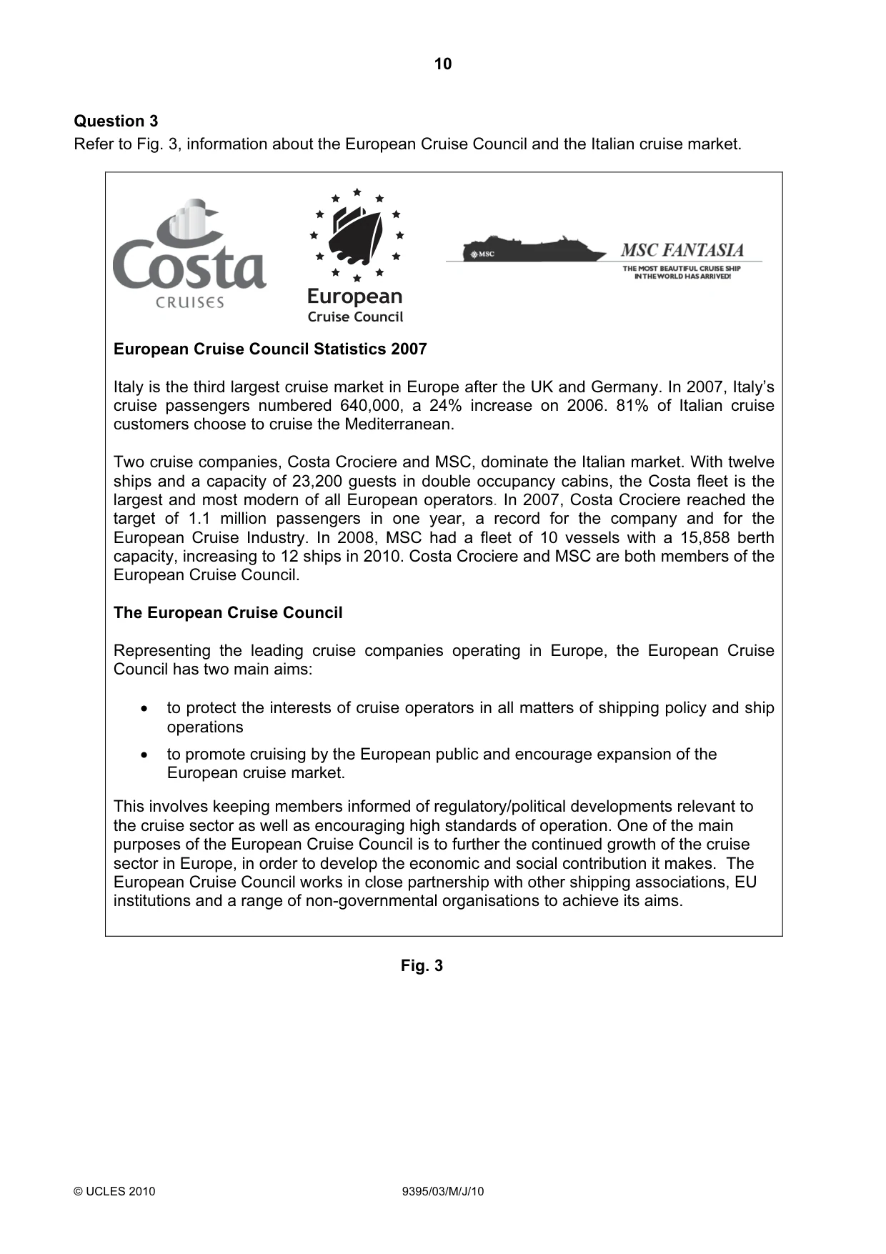 Cambridge A Level Travel and Tourism 9395 2010 May/June Paper 3 · Variant 1 question paper, page 10 of 20