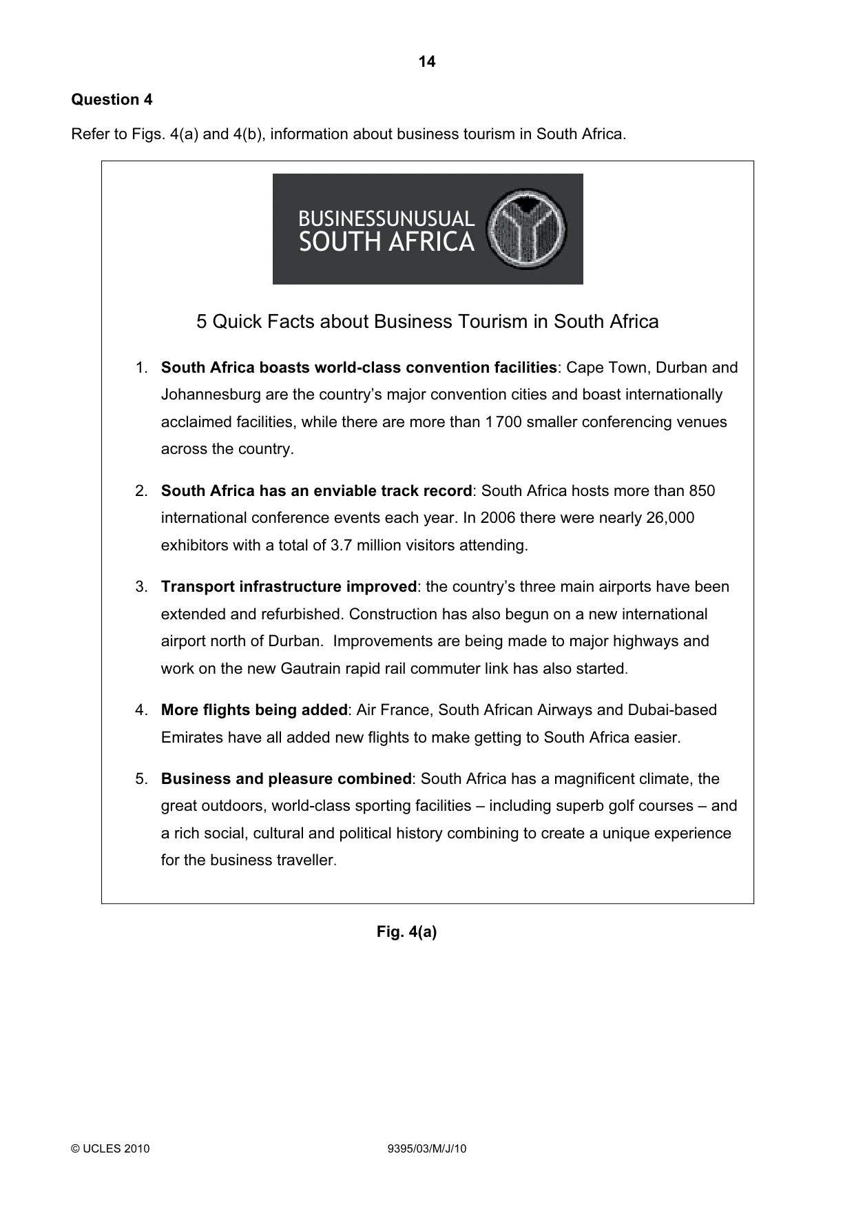 Cambridge A Level Travel and Tourism 9395 2010 May/June Paper 3 · Variant 1 question paper, page 14 of 20