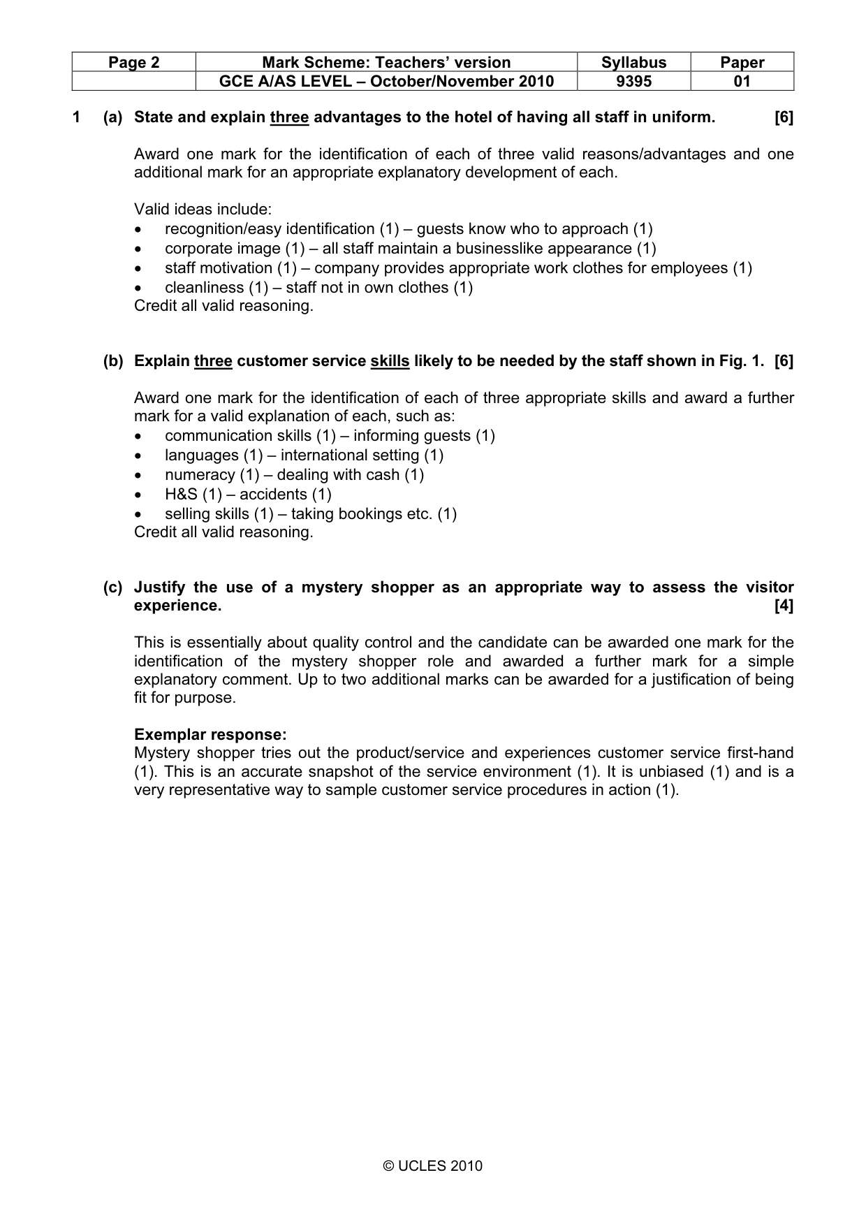 Mark scheme, page 2 of 10