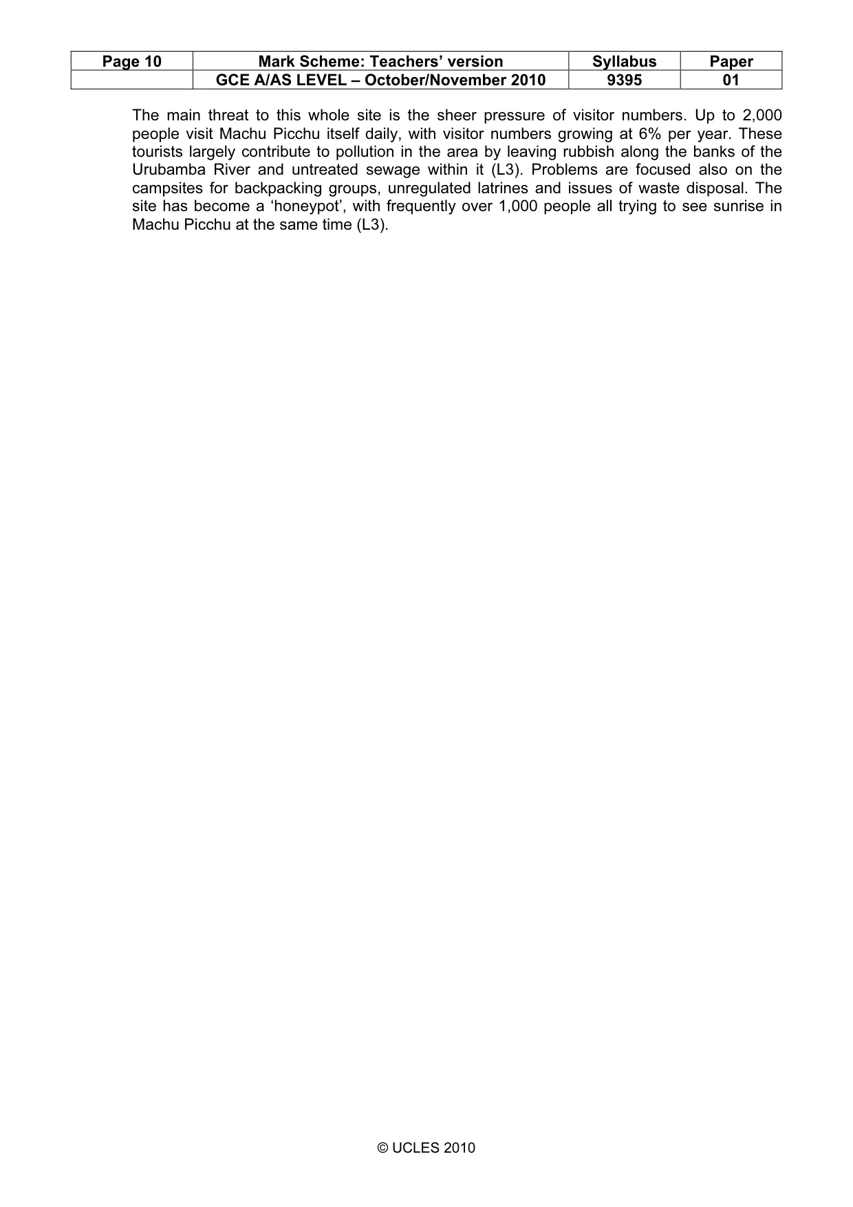 Mark scheme, page 10 of 10