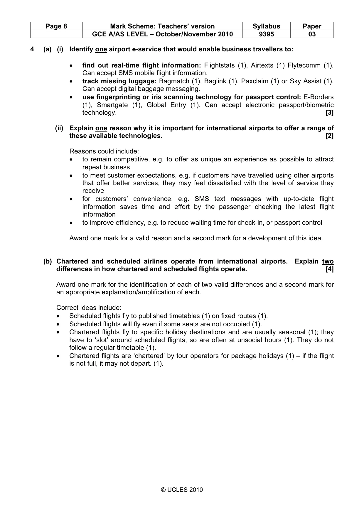 Mark scheme, page 8 of 9