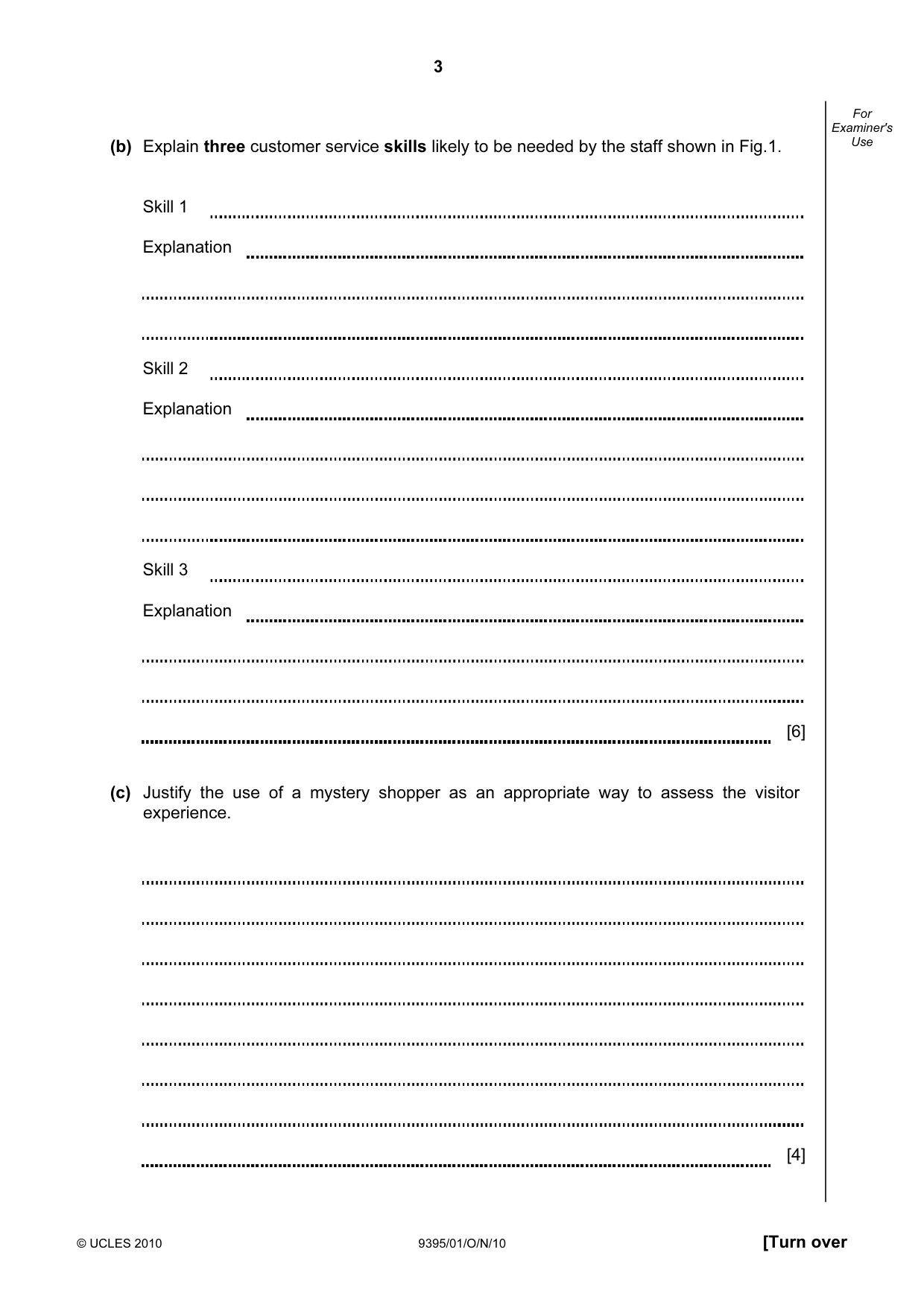 Cambridge A Level Travel and Tourism 9395 2010 Oct/Nov Paper 1 · Variant 1 question paper, page 3 of 20