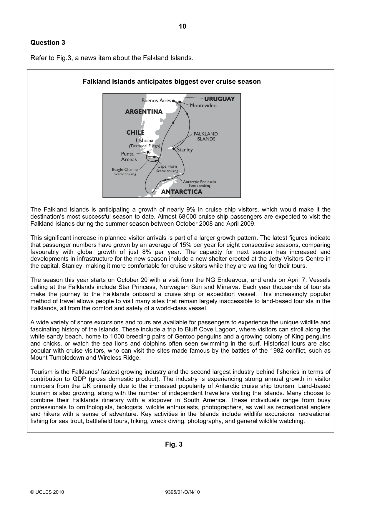 Cambridge A Level Travel and Tourism 9395 2010 Oct/Nov Paper 1 · Variant 1 question paper, page 10 of 20