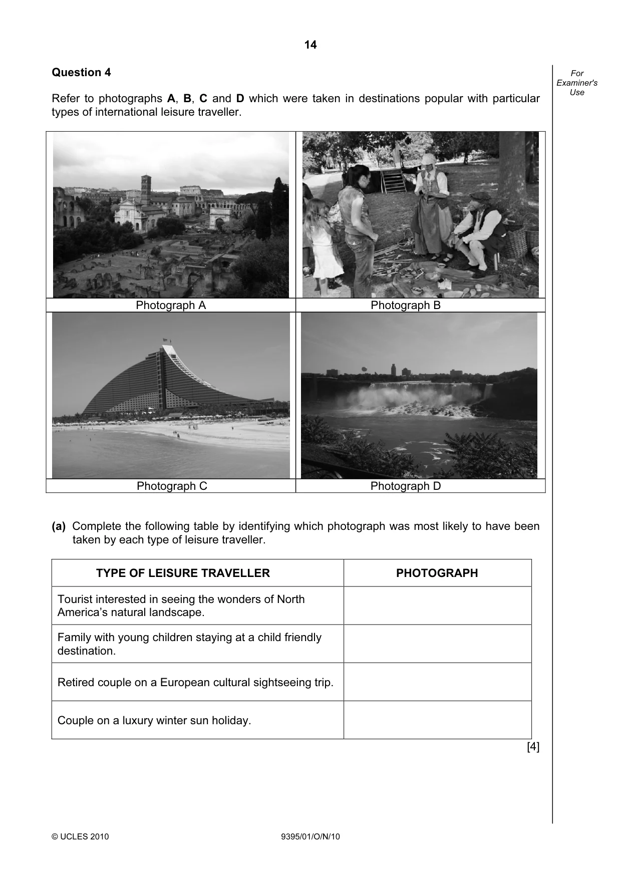 Cambridge A Level Travel and Tourism 9395 2010 Oct/Nov Paper 1 · Variant 1 question paper, page 14 of 20