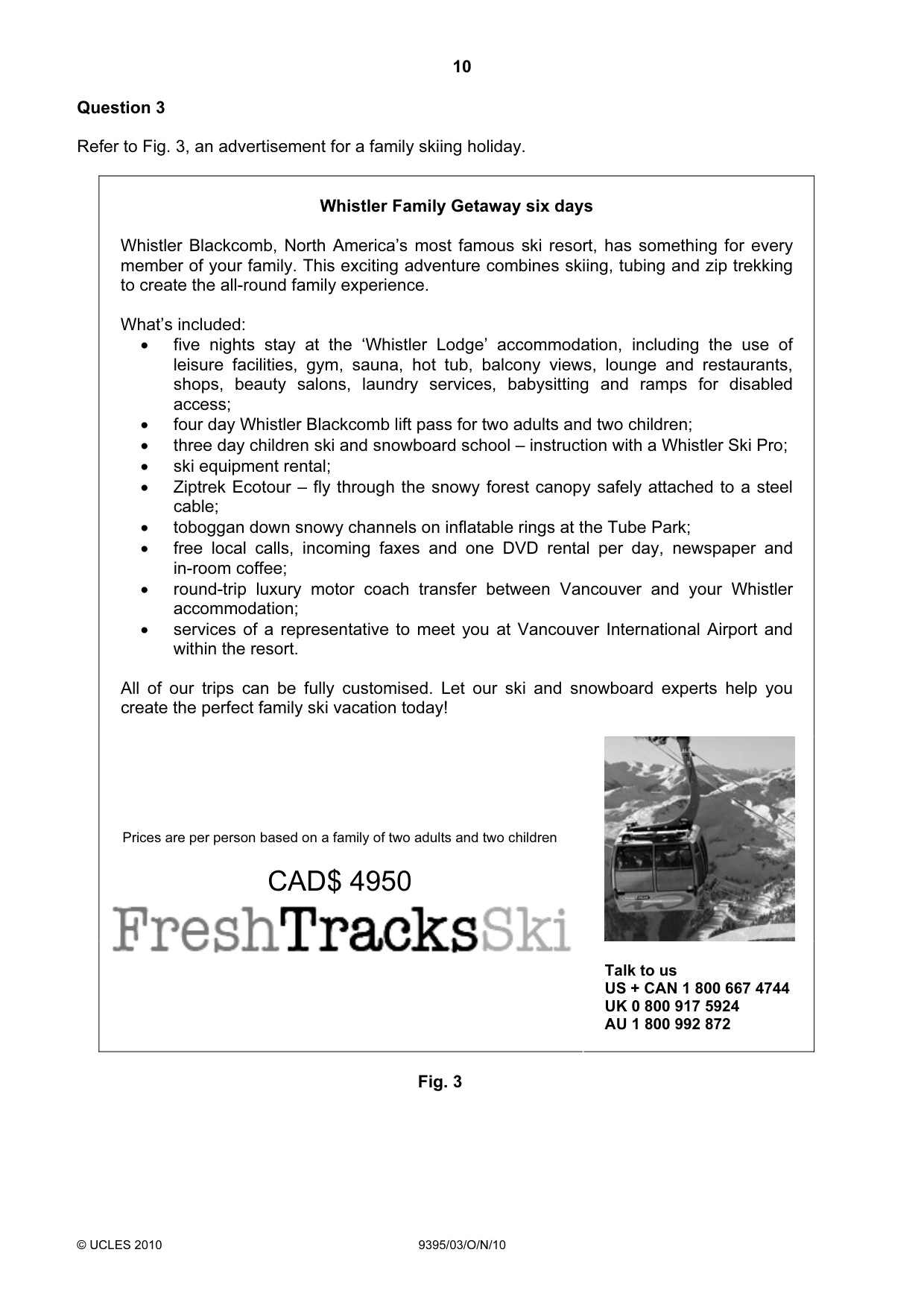 Cambridge A Level Travel and Tourism 9395 2010 Oct/Nov Paper 3 · Variant 1 question paper, page 10 of 20