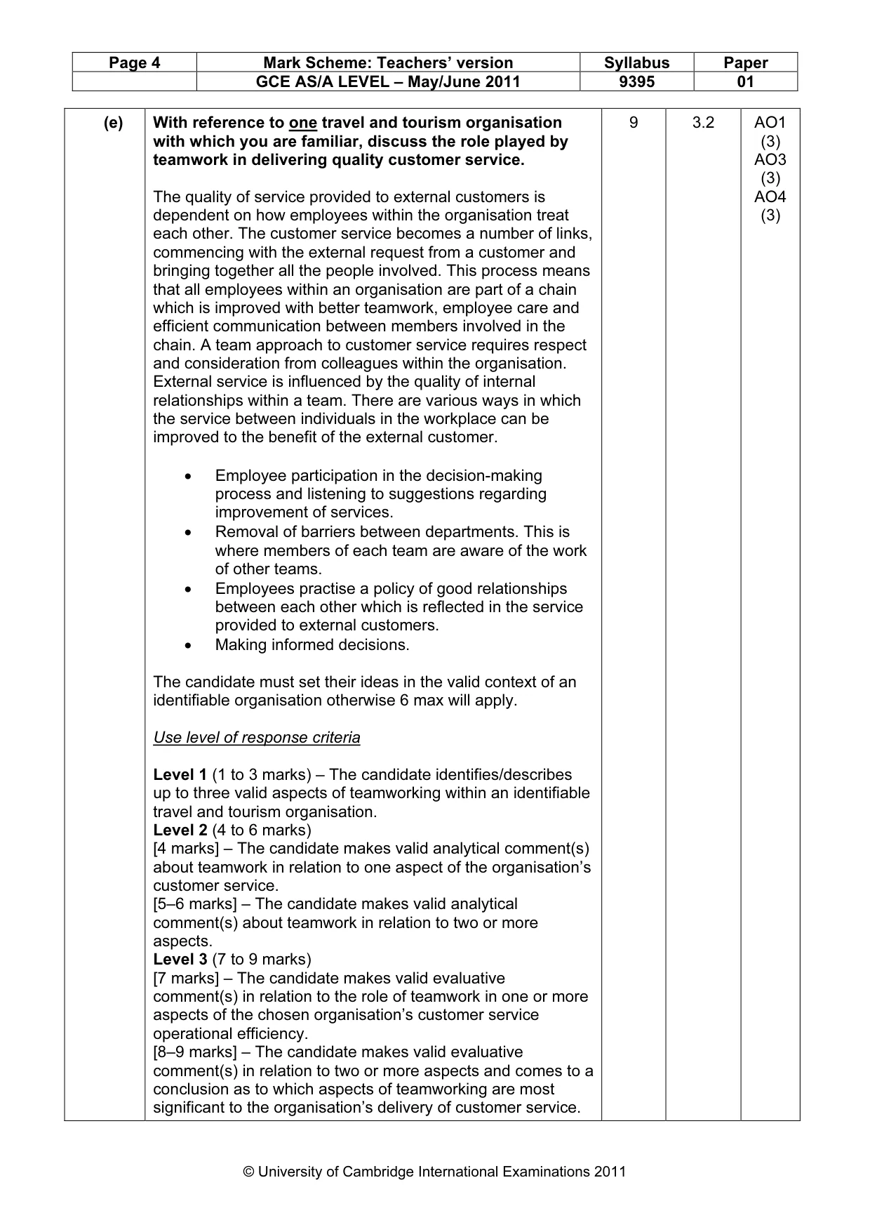 Mark scheme, page 4 of 10