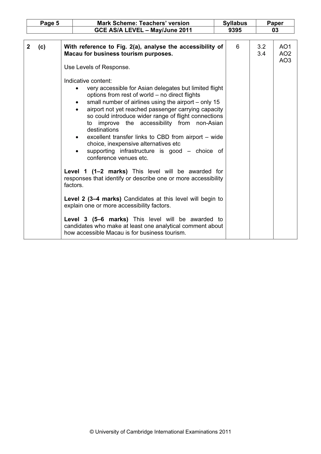 Mark scheme, page 5 of 10