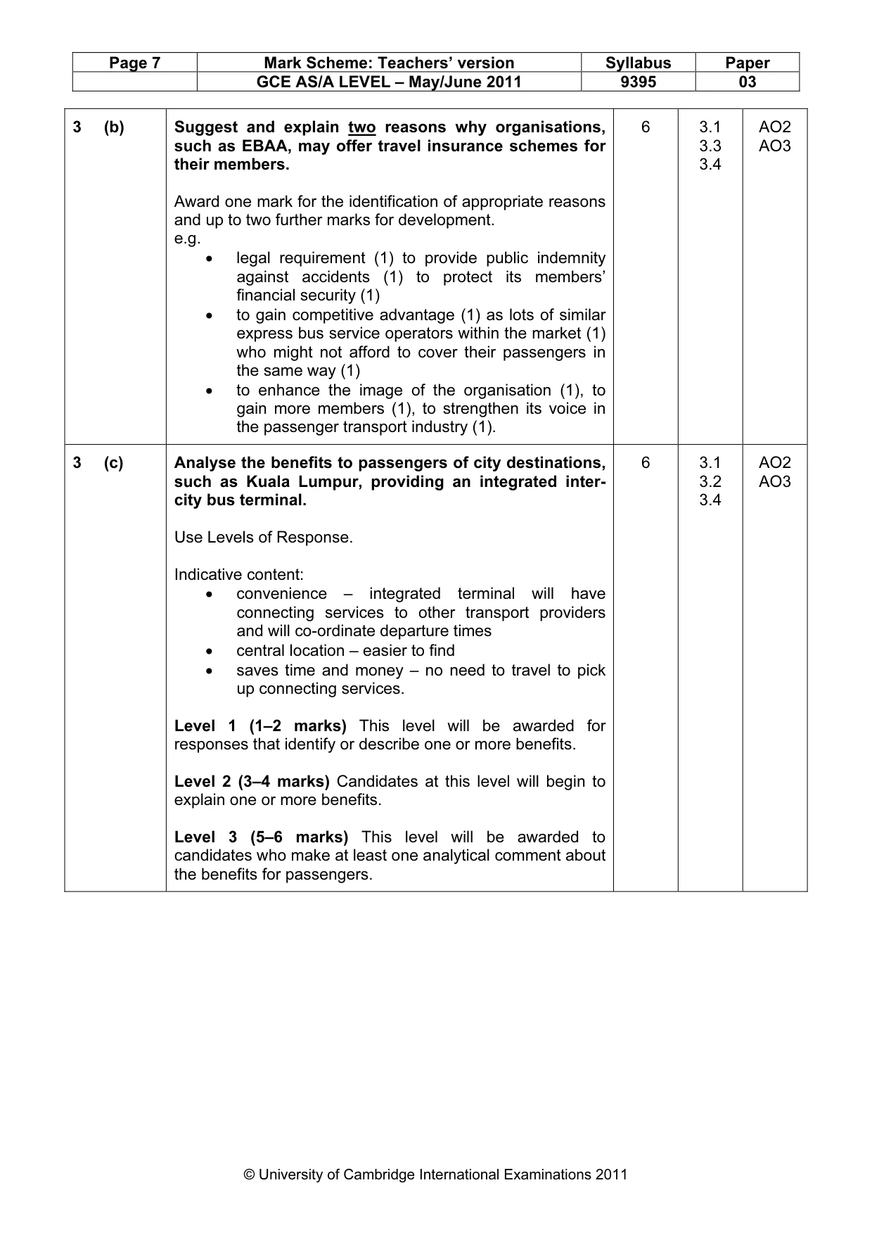 Mark scheme, page 7 of 10