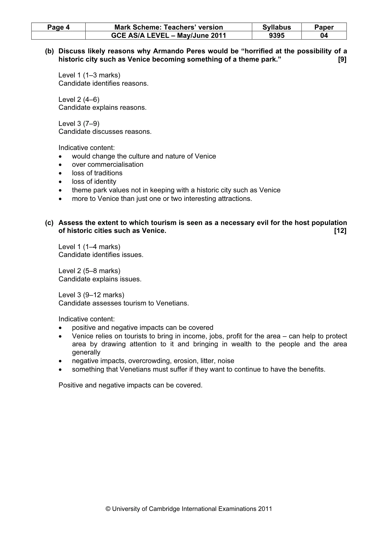Mark scheme, page 4 of 4