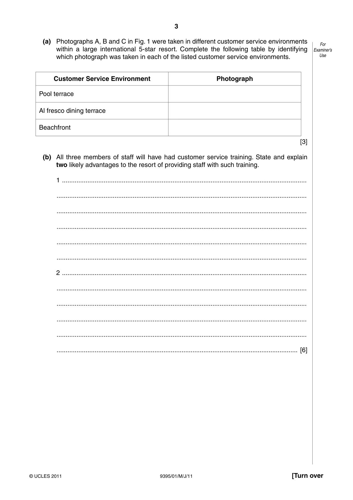 Cambridge A Level Travel and Tourism 9395 2011 May/June Paper 1 · Variant 1 question paper, page 3 of 16