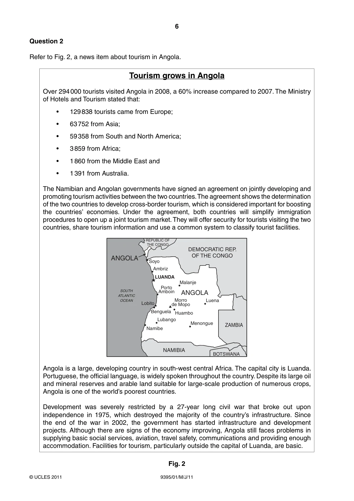 Cambridge A Level Travel and Tourism 9395 2011 May/June Paper 1 · Variant 1 question paper, page 6 of 16
