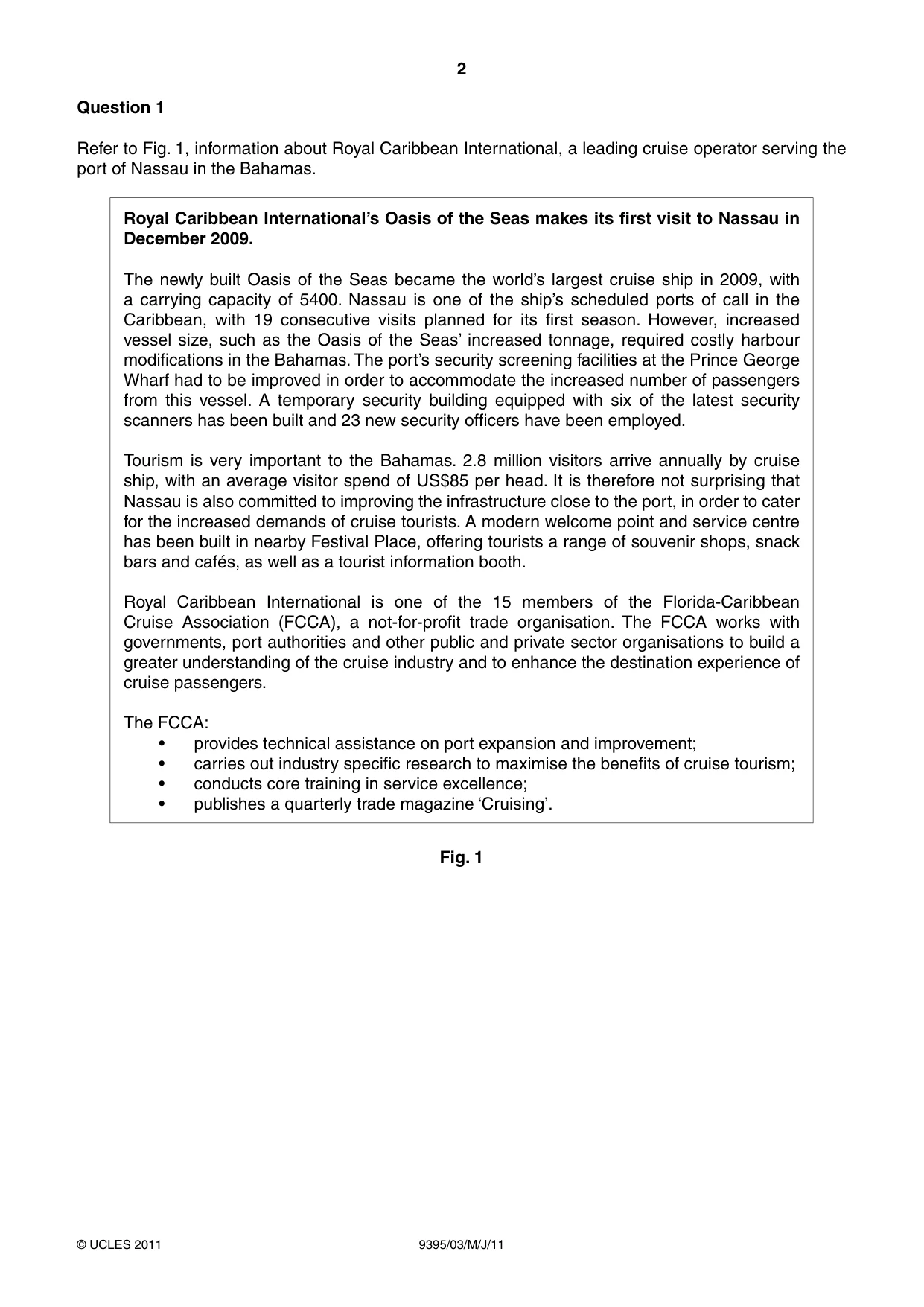 Cambridge A Level Travel and Tourism 9395 2011 May/June Paper 3 · Variant 1 question paper, page 2 of 16