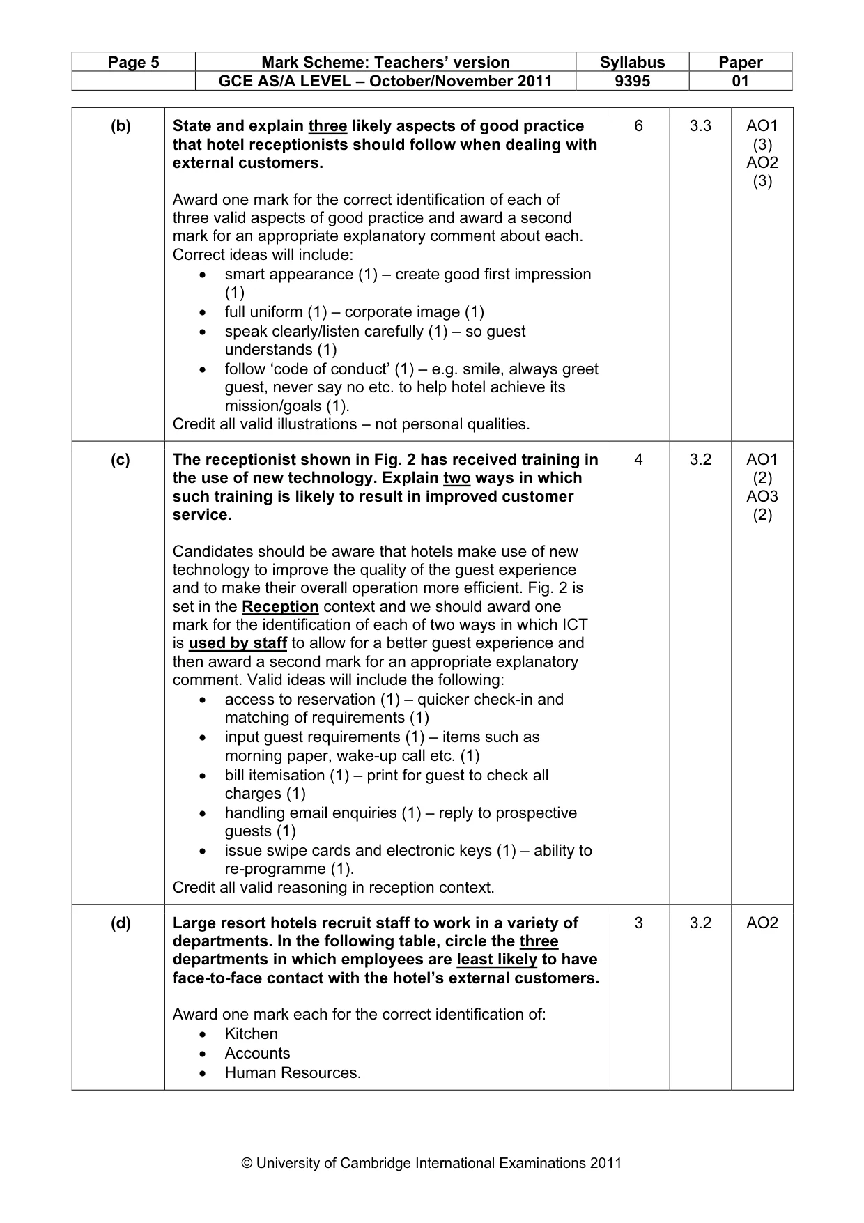 Mark scheme, page 5 of 12