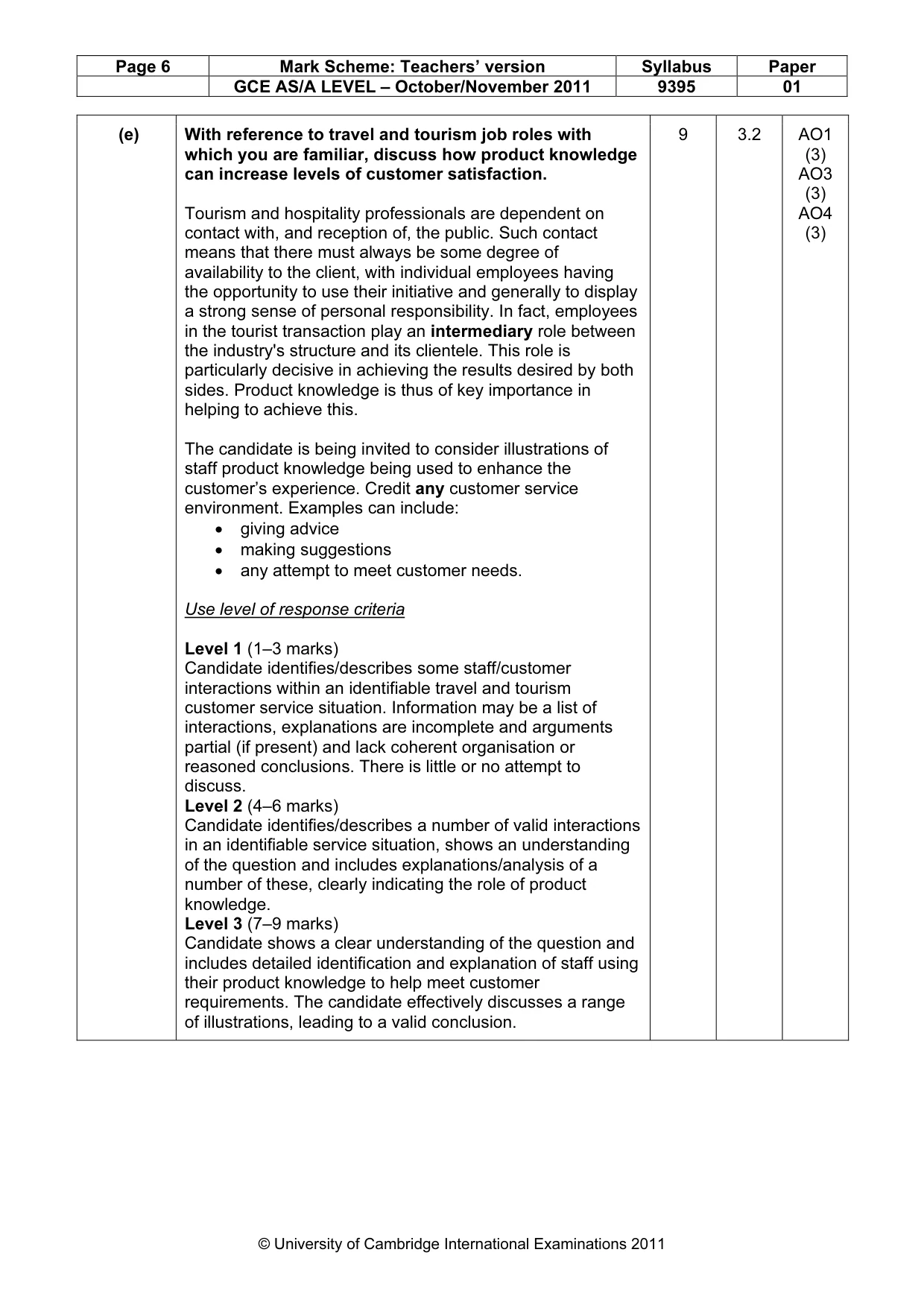 Mark scheme, page 6 of 12