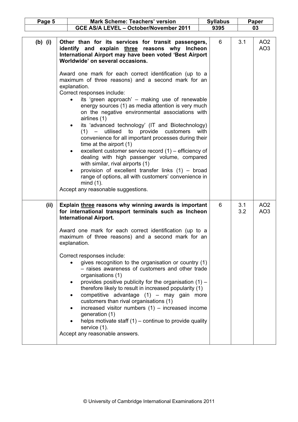 Mark scheme, page 5 of 13