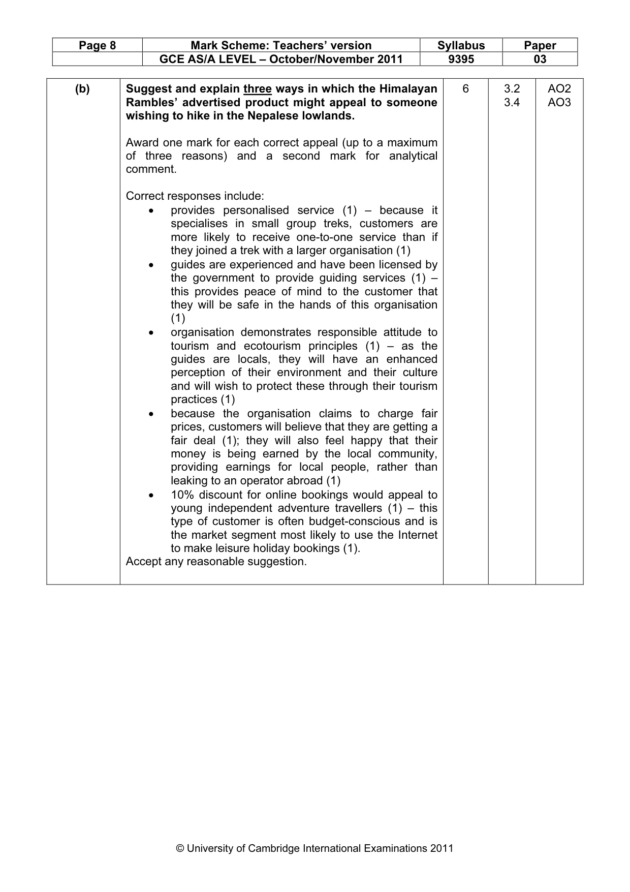 Mark scheme, page 8 of 13
